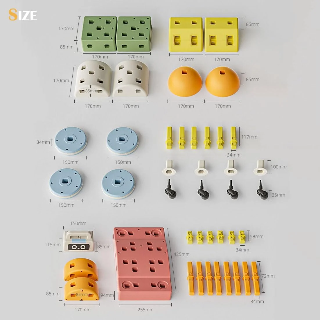 بلوک های ساختمانی ماشین آلات مهندسی برای کودکان نوپا، 44 قطعه بلوک پلاستیکی با چرخ، مجموعه ساخت و ساز خلاقانه، مجموعه پازل مونتاژ ذرات بزرگ برای پسران و دختران پیش دبستانی 1-6 ساله (چند رنگ)