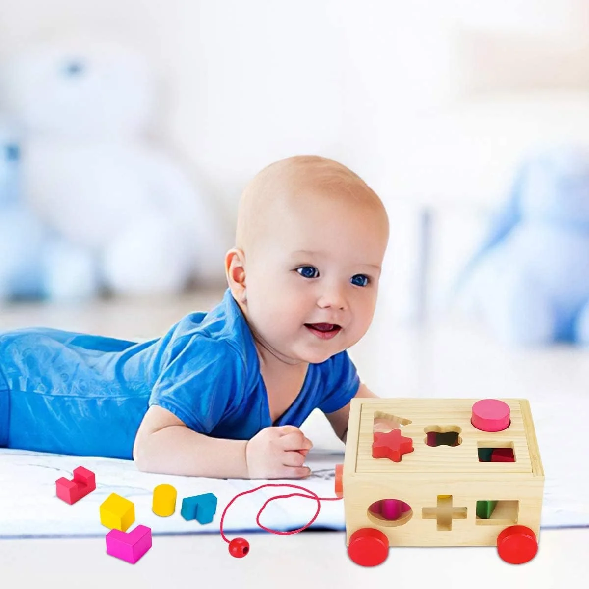 اسباب بازی مرتب سازی اشکال طرح خرس مومو، بلوک های ساختمانی آموزشی کودکان، اسباب بازی های بازی آموزشی اولیه برای نوزادان، هدیه تولد کودکان نوپا، 5060855831803