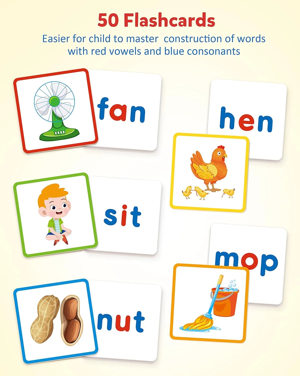 بازی آموزشی چوبی کوگام، حروف صدادار کوتاه، مرتب سازی حروف، بازی املایی، فلش کارت های یادگیری کلمات دیداری، پازل الفبا، اسباب بازی آموزشی مونته سوری، هدیه برای کودکان 3، 4 و 5 ساله