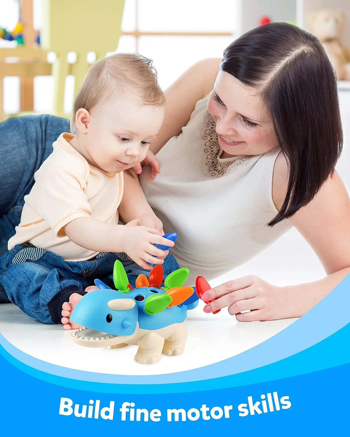 اسباب بازی مهارتهای حرکتی دایناسور Coogam، اسباب بازی آنکیلوساروس خاردار 13 تکه، مرتب سازی چیدن دینو تشخیص رنگ هدیه آموزشی مونته سوری برای کودکان نوپا 2 3 4 ساله