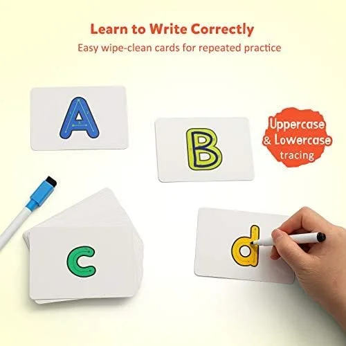 اسباب بازی آموزشی خواندن و هجی کردن Coogam، فلش کارت های حروف الفبا چوبی، بازی تطبیق کلمات دیداری، مجموعه ابزار آموزشی پیش دبستانی برای پسران و دختران 3، 4 و 5 ساله