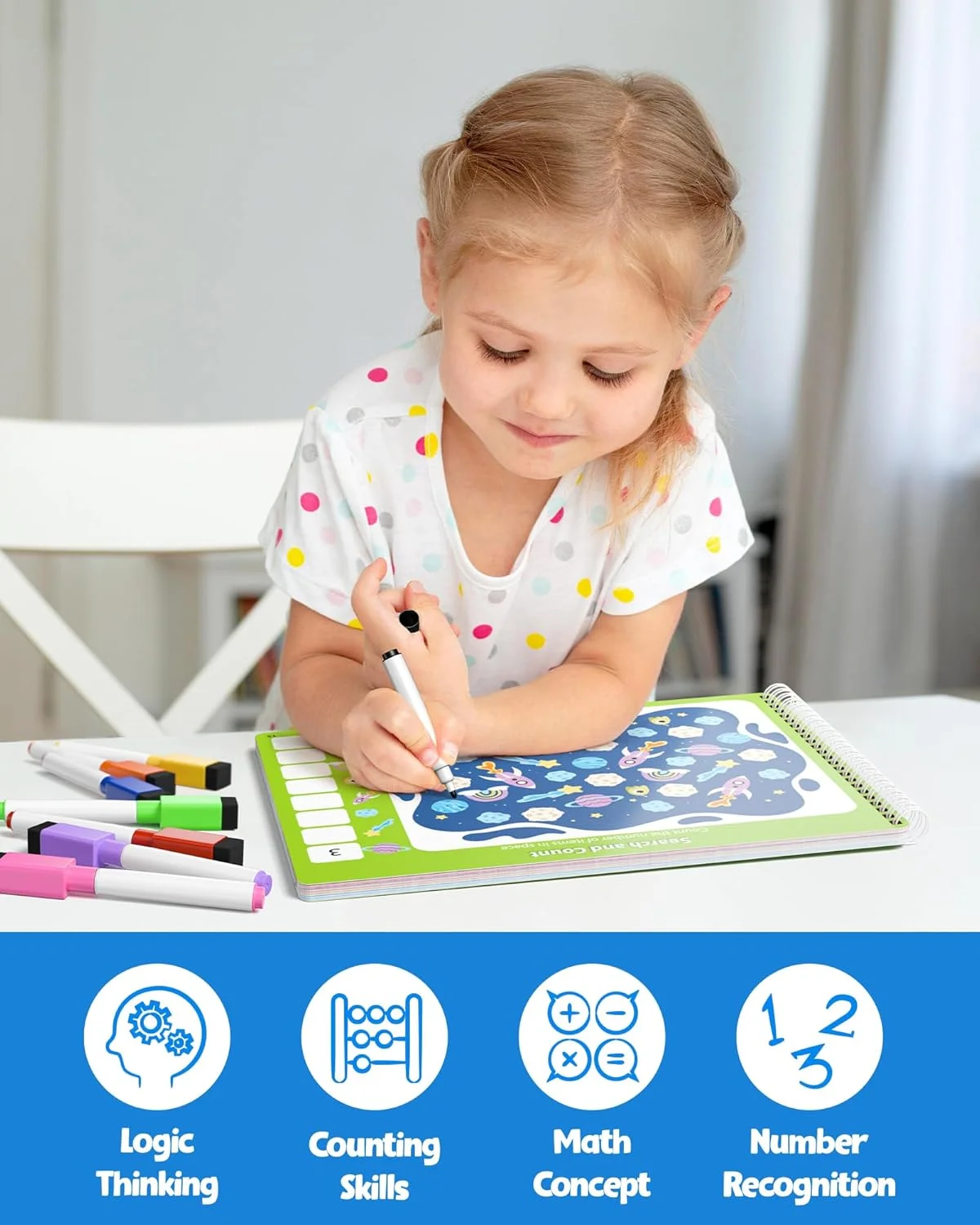 کتاب تمرین بازی آموزش ریاضی Coogam برای مهارت های شمارش، تمرین خوشنویسی اعداد با قابلیت پاک شدن، جمع و تفریق ریاضی، اسباب بازی هدیه فعالیت های مسافرتی آموزشی برای کودکان 3-8 سال