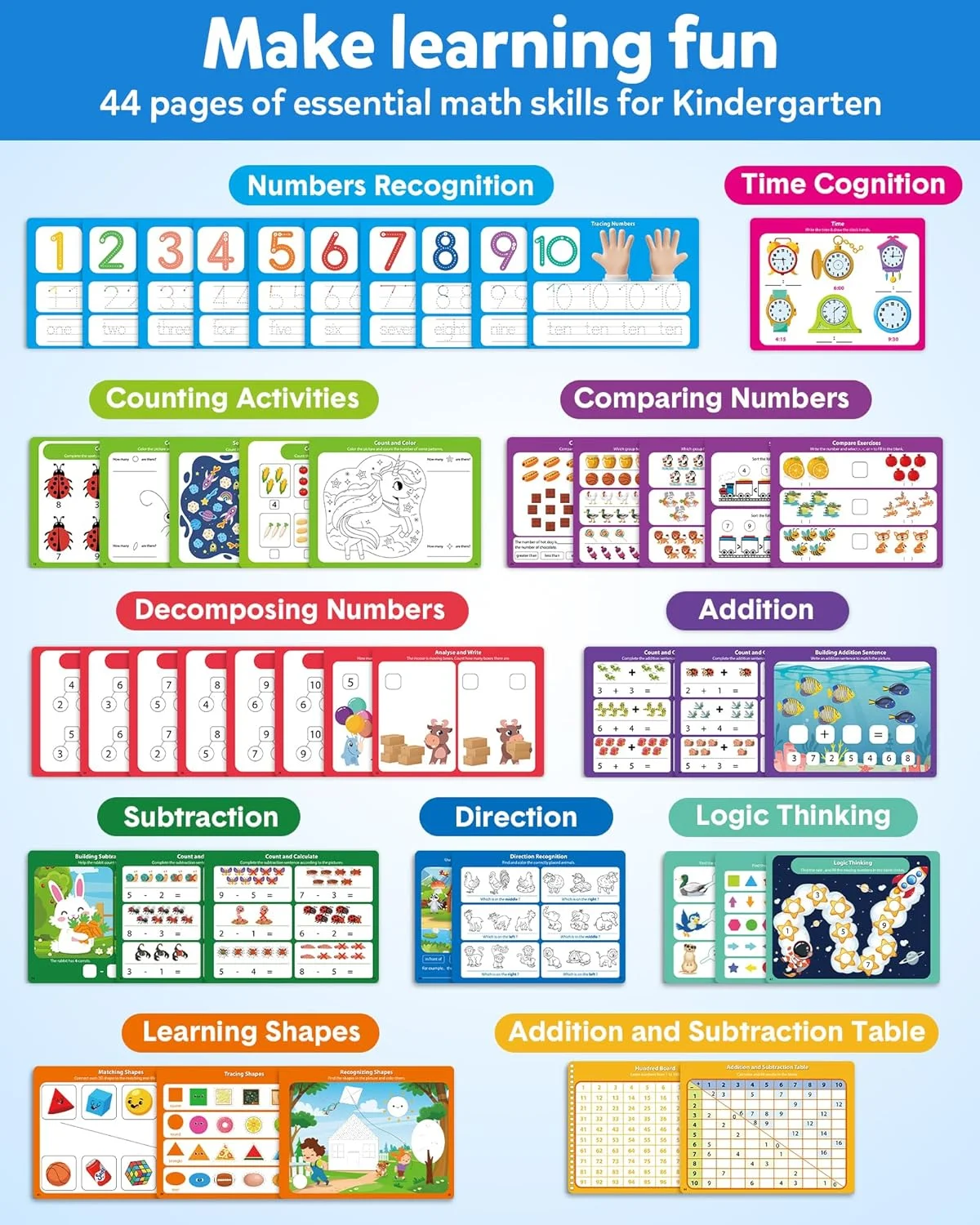 کتاب تمرین بازی آموزش ریاضی Coogam برای مهارت های شمارش، تمرین خوشنویسی اعداد با قابلیت پاک شدن، جمع و تفریق ریاضی، اسباب بازی هدیه فعالیت های مسافرتی آموزشی برای کودکان 3-8 سال