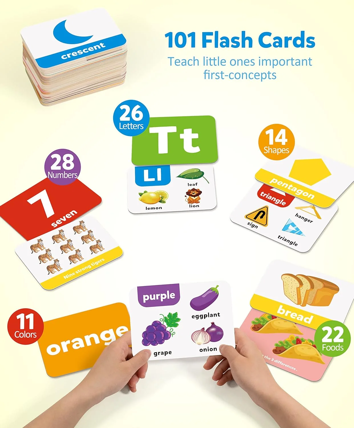 فلش کارت های آموزشی لغات دیداری Coogam برای کودکان نوپا، 101 قطعه دو طرفه ABC الفبا ریاضی اعداد شمارش اسباب بازی آموزشی لغات برای کودکان پیش دبستانی 3 4 5 ساله