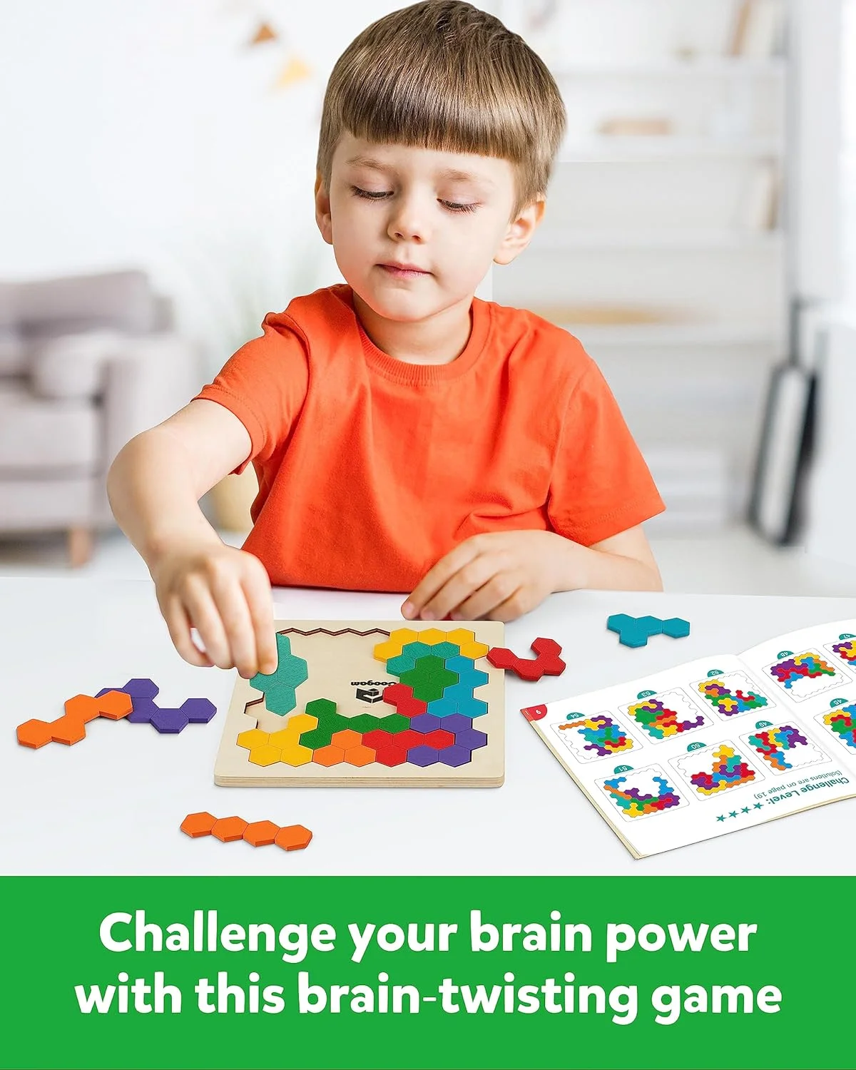 پازل تانگرام چوبی کوگام، پازل اشکال رنگی، بازی فکری سه بعدی منطقی، بلوک های هندسی، اسباب بازی های آموزشی مونته سوری STEM، هدیه برای تمام سنین