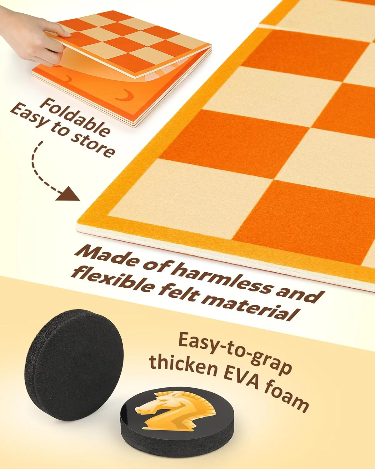 بازی شطرنج و چکرز 3 در 1 Coogam، بازی تخته ای بزرگ و قدیمی تیک تاک تو با زیرانداز بازی، هدیه مهمانی، فعالیت خانوادگی در چمن، بازی مسافرتی داخلی و خارجی برای کودکان و بزرگسالان