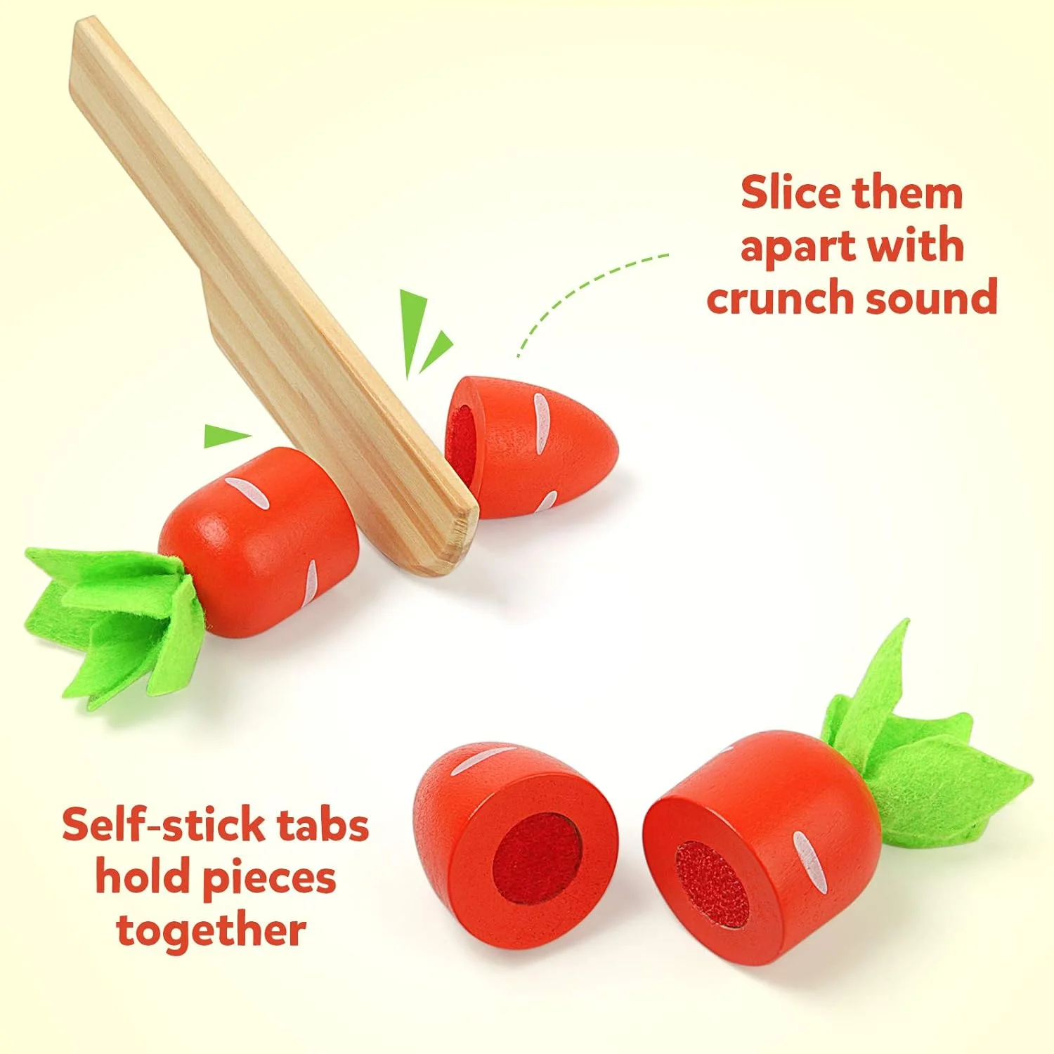 اسباب بازی مرتب سازی هویج چوبی کودک، بازی برش و تطبیق رنگ و شکل مونته سوری چوبی برای تقویت مهارت های حرکتی ظریف کودکان نوپا، هدیه آموزشی برای آموزش زودهنگام پیش دبستانی