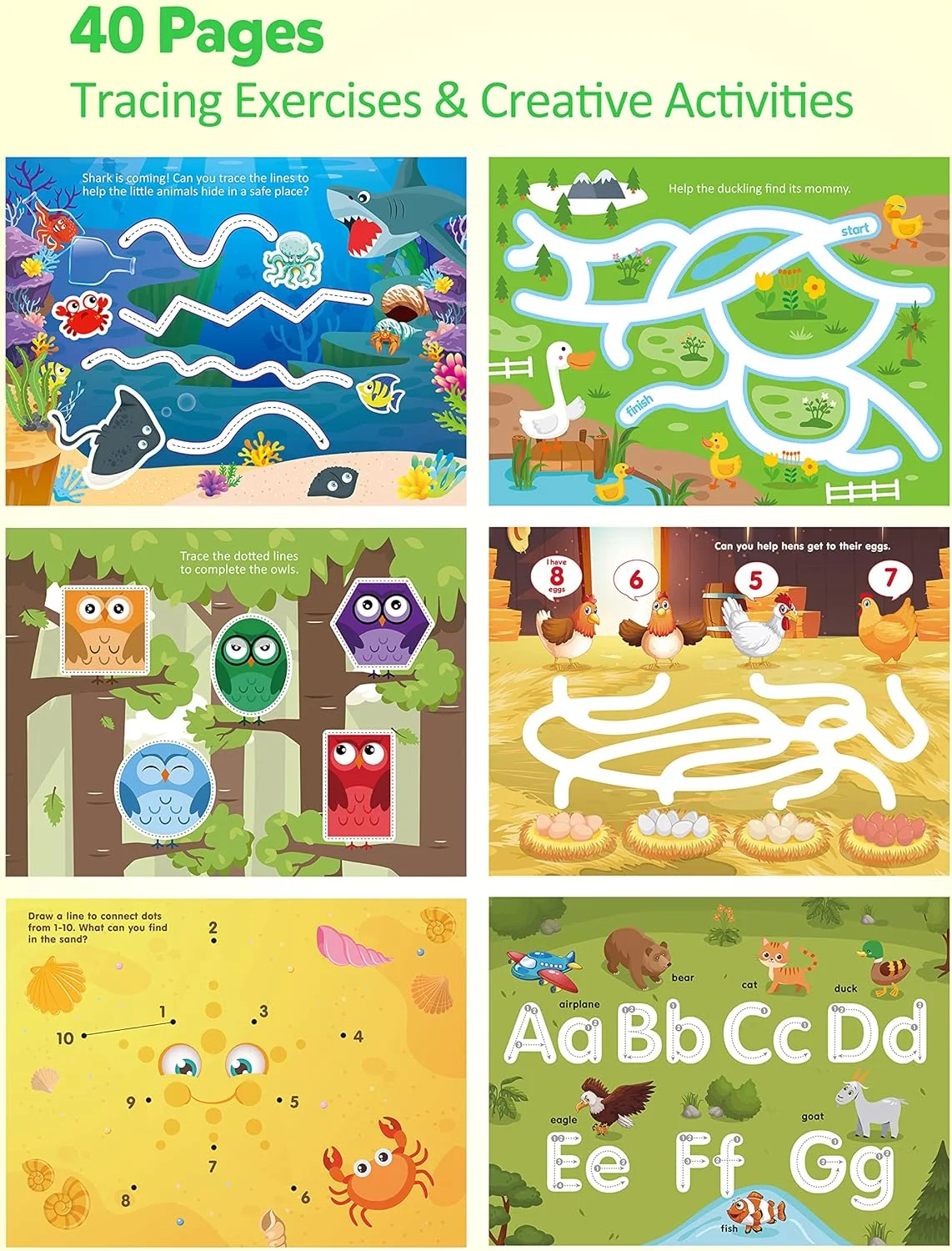 کتاب تمرین کنترل مداد Coogam، آموزش نوشتن حروف الفبا، اعداد، دست خط، تقویت مهارت های حرکتی ظریف، اسباب بازی آموزشی مونته سوری، هدیه ای برای کودکان پیش دبستانی