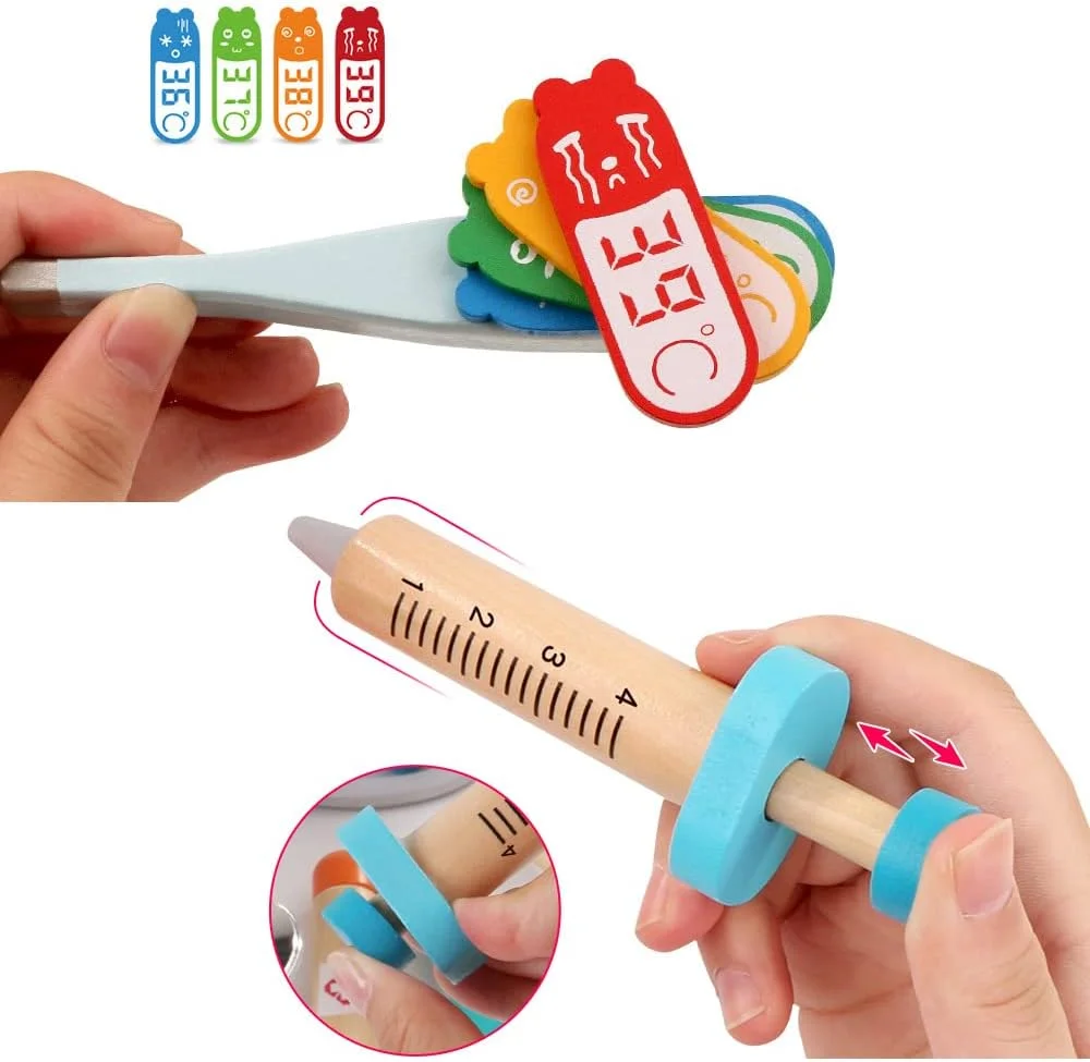 ست دکتری چوبی Beauenty برای کودکان، ست 21 تکه دندانپزشکی با کیف پزشکی برای بازی خیالی، اسباب بازی های دکتر، اسباب بازی های آموزشی ست پزشکی دندانپزشکی هدیه برای کودکان نوپا پسران دختر ست دکتری چوبی Beauenty برای کودکان، ست 21 تکه دندانپزشکی با کیف پزشکی برای بازی خیالی، اسباب بازی های دکتر، اسباب بازی های آموزشی ست پزشکی دندانپزشکی هدیه برای کودکان نوپا پسران دختر