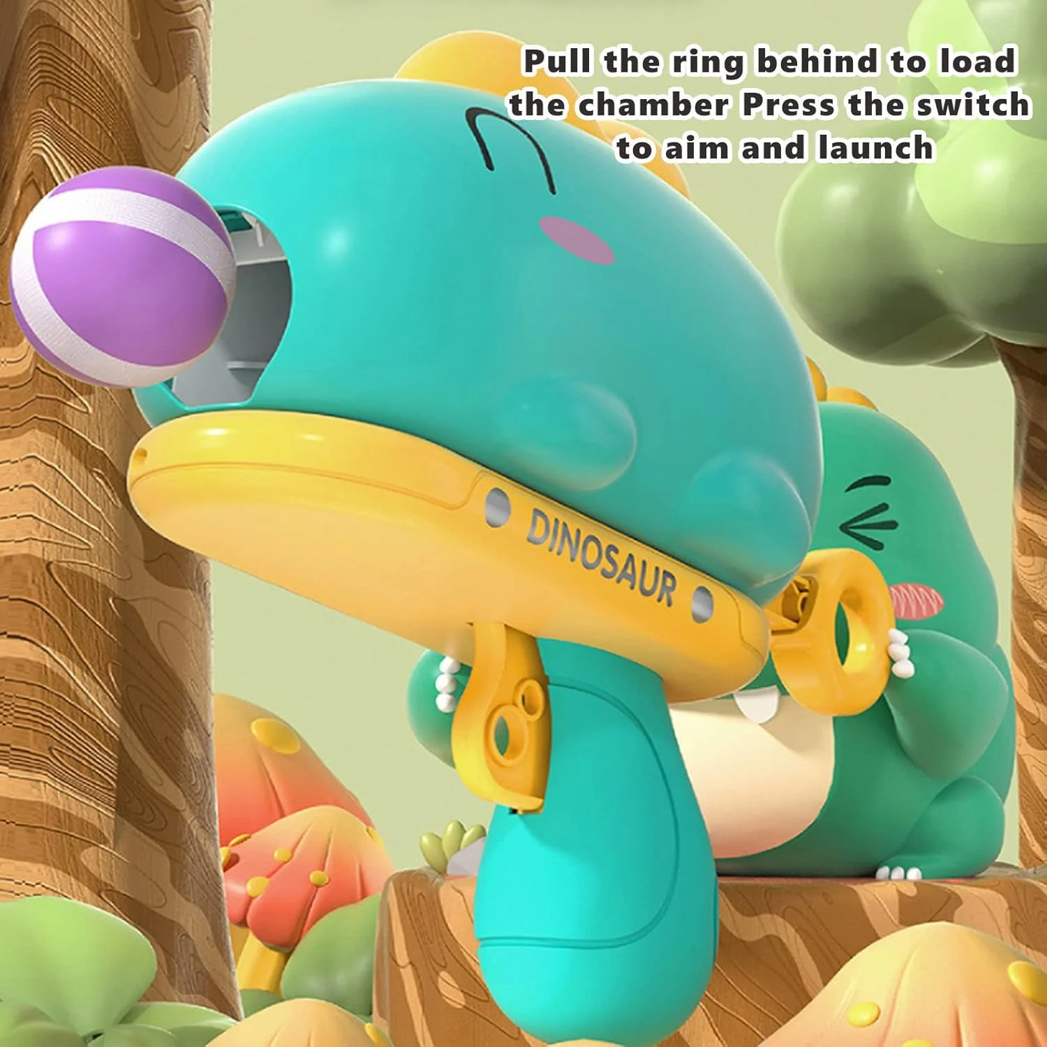 بازی تیراندازی به هدف برای کودکان، هدف تیراندازی ایمن دایناسور با 30 توپ چسبنده، 1 تفنگ اسباب بازی دایناسور، بازی ایمن داخل و خارج از خانه برای پسران و دختران 4 5 6 7 8 ساله (B)