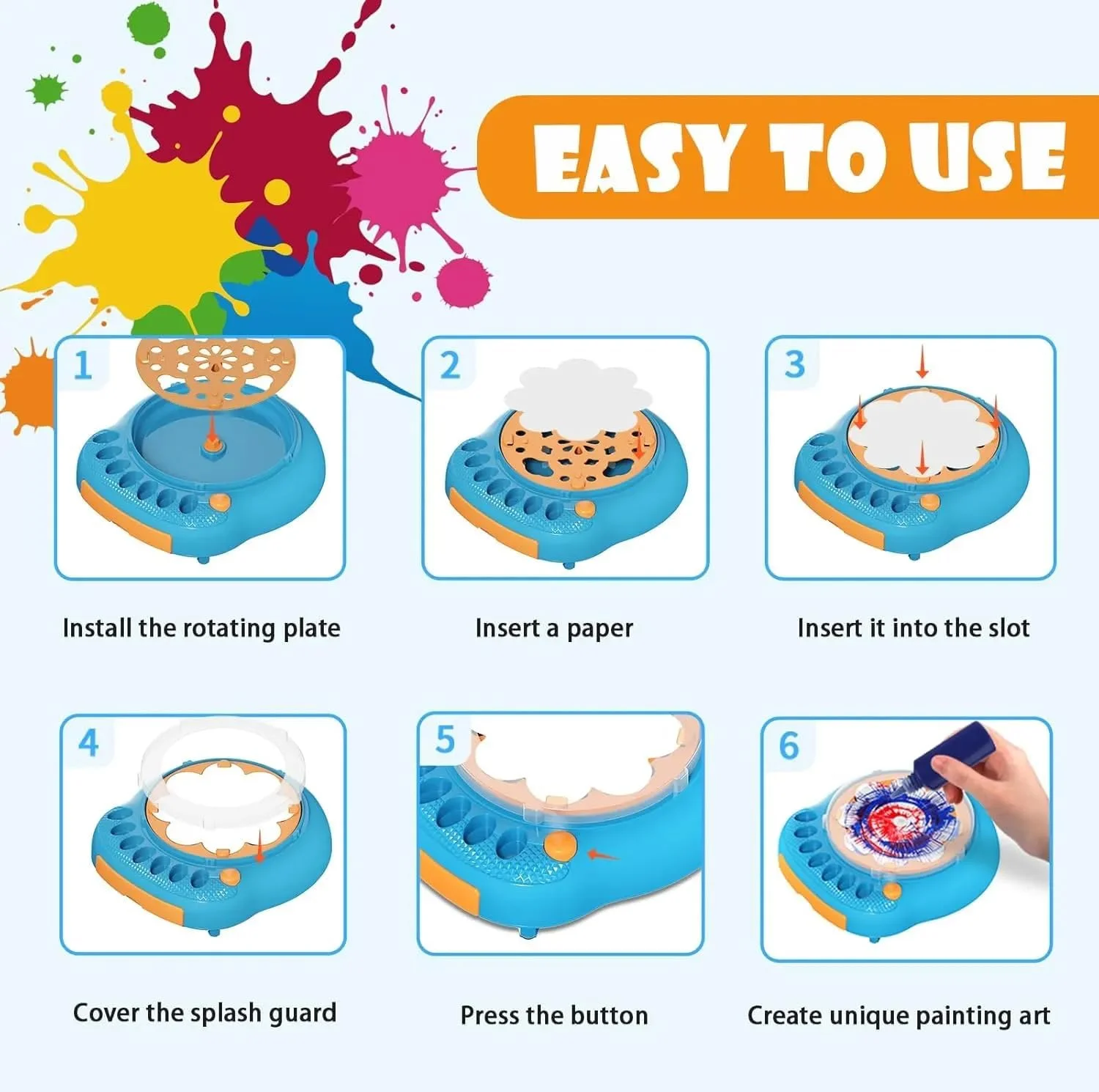 کیت هنر چرخش رنگ DIY برای کودکان، مجموعه اسباب بازی های چرخان رنگ هنر و صنایع دستی، ماشین نقاشی هنری آموزشی حسی، اسباب بازی ماشین طراحی چرخش رنگارنگ برای کودکان 5+ (آبی) کیت هنر چرخش رنگ DIY برای کودکان، مجموعه اسباب بازی های چرخان رنگ هنر و صنایع دستی، ماشین نقاشی هنری آموزشی حسی، اسباب بازی ماشین طراحی چرخش رنگارنگ برای کودکان 5+ (آبی)