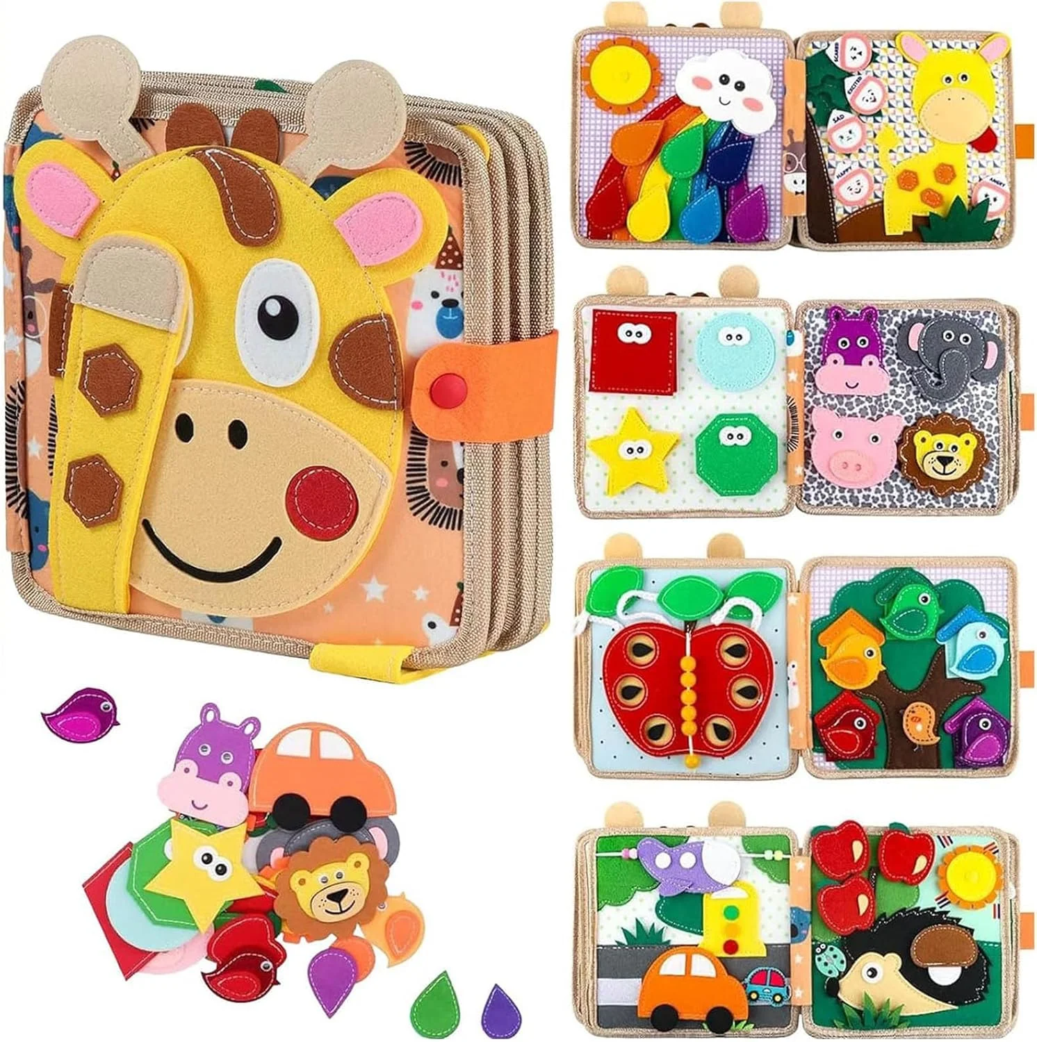 کتاب سرگرمی مونته سوری کودک Beauenty، کتاب برچسب سرگرم کننده شناختی کودکان نوپا، کتاب ساکت فعالیت پیش دبستانی، مناسب برای پسران و دختران بالای 3 سال برای یادگیری کتاب ها (استایل 2)