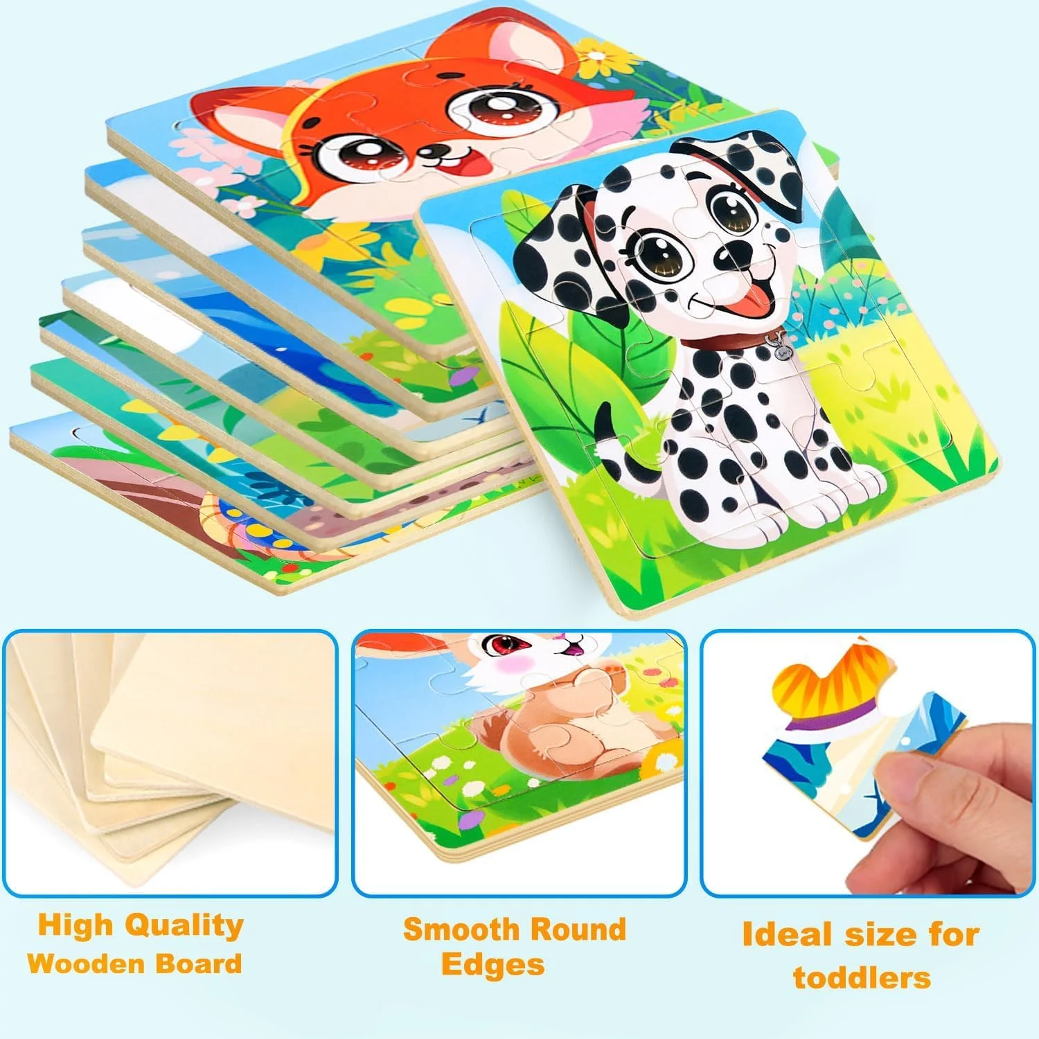 پازل های چوبی حیوانات برای کودکان 3-5 ساله، 8 تکه (مدل 1) پازل های چوبی حیوانات برای کودکان 3-5 ساله، 8 تکه (مدل 1)