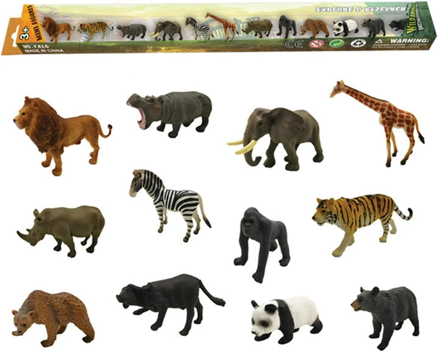 مجموعه اسباب بازی مدل حیوانات Beauenty، ۱۲ عدد اسباب بازی حیوانات شبیه سازی شده، باغ وحش کوچک، اسباب بازی آموزشی کودک