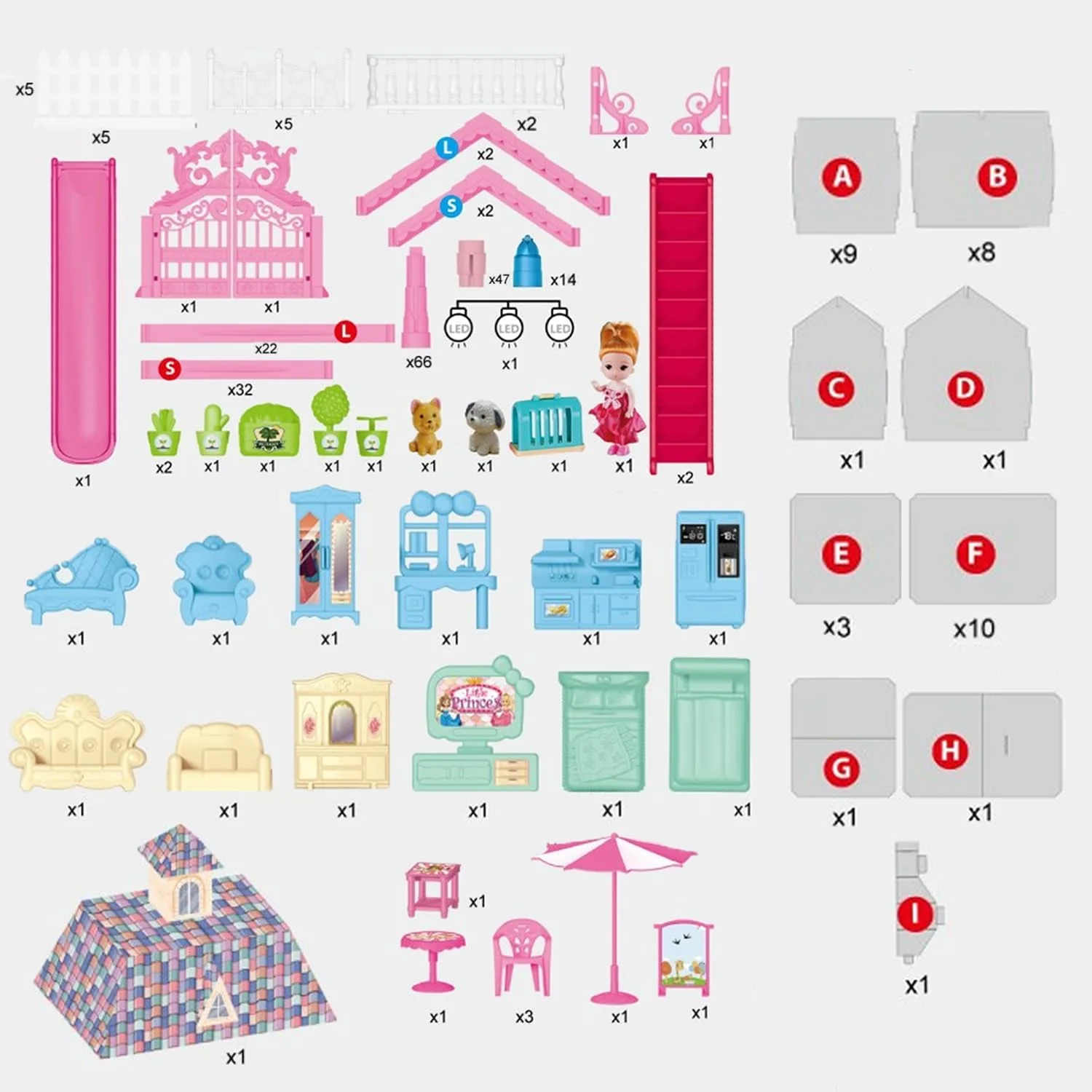 خانه عروسکی بیوتی، خانه رویایی برای اسباب بازی های وانمودی دخترانه - خانه عروسکی 3 طبقه 8 اتاقه، خانه بازی کودکان DIY هدیه ساختنی برای دختران 3-10 ساله. (استایل 4) خانه عروسکی بیوتی، خانه رویایی برای اسباب بازی های وانمودی دخترانه - خانه عروسکی 3 طبقه 8 اتاقه، خانه بازی کودکان DIY هدیه ساختنی برای دختران 3-10 ساله. (استایل 4)