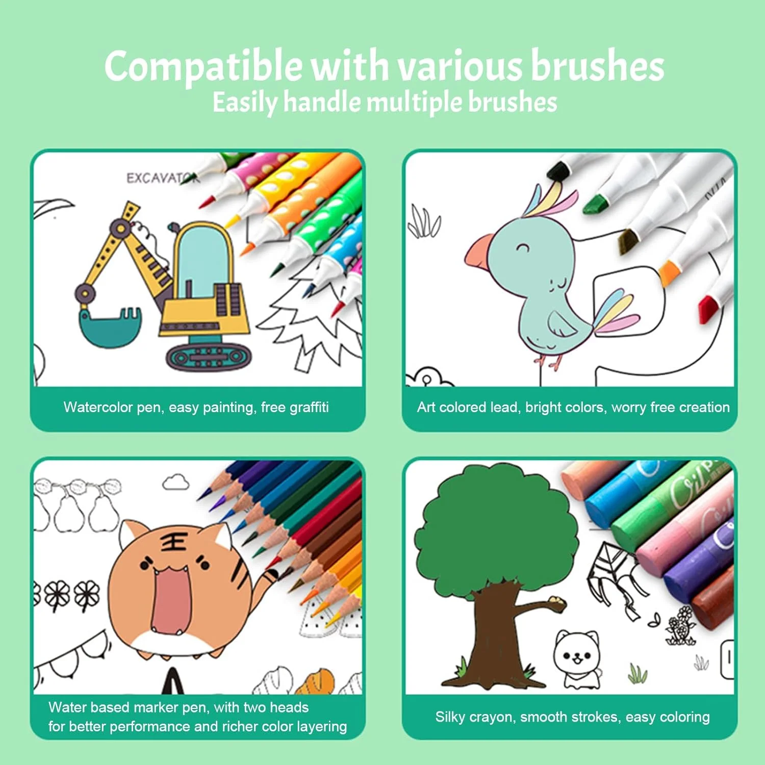 رول نقاشی کودکان Beauenty، رول کاغذ رنگ آمیزی چسبی DIY، کاغذهای پرکننده نقاشی برای کودکان نوپا 300 * 30 سانتی متر، اسباب بازی های آموزشی اولیه برای کودکان (دنیای حیوانات) رول نقاشی کودکان Beauenty، رول کاغذ رنگ آمیزی چسبی DIY، کاغذهای پرکننده نقاشی برای کودکان نوپا 300 * 30 سانتی متر، اسباب بازی های آموزشی اولیه برای کودکان (دنیای حیوانات)