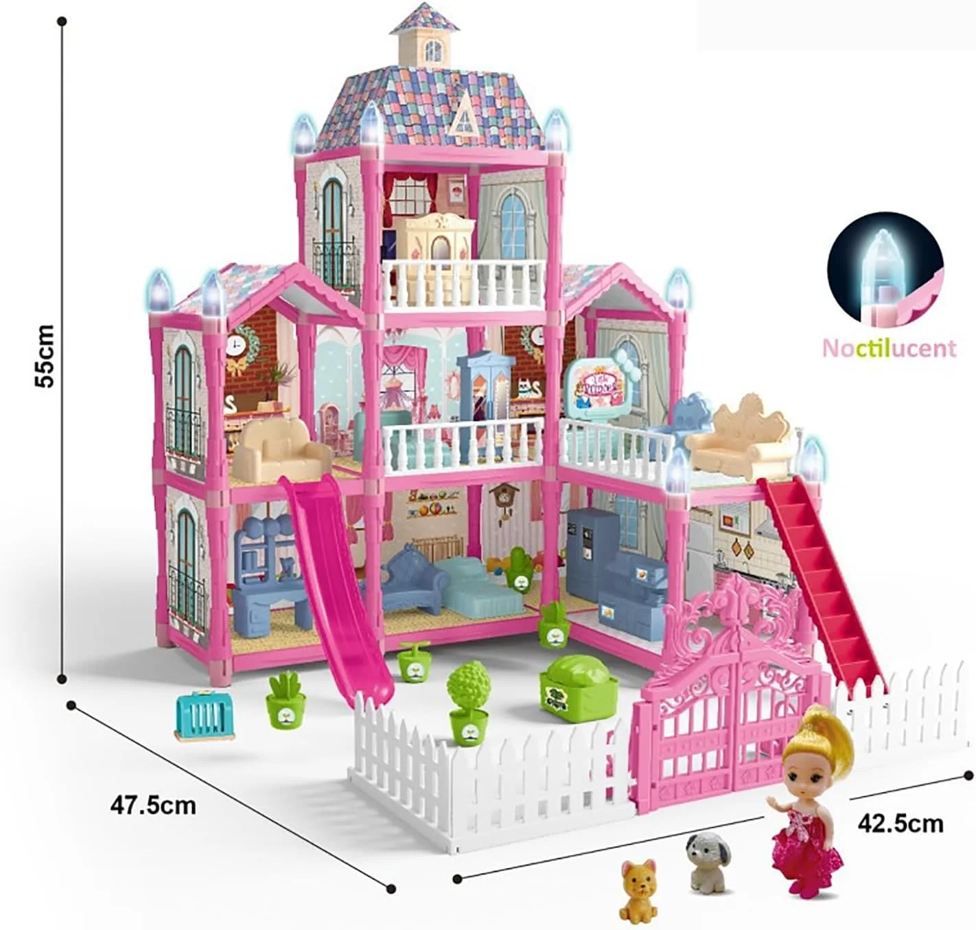 خانه عروسکی بیوتی، خانه رویایی برای اسباب بازی های وانمودی دخترانه - خانه عروسکی 3 طبقه 8 اتاقه، خانه بازی کودکان DIY هدیه ساختنی برای دختران 3-10 ساله. (استایل 4) خانه عروسکی بیوتی، خانه رویایی برای اسباب بازی های وانمودی دخترانه - خانه عروسکی 3 طبقه 8 اتاقه، خانه بازی کودکان DIY هدیه ساختنی برای دختران 3-10 ساله. (استایل 4)