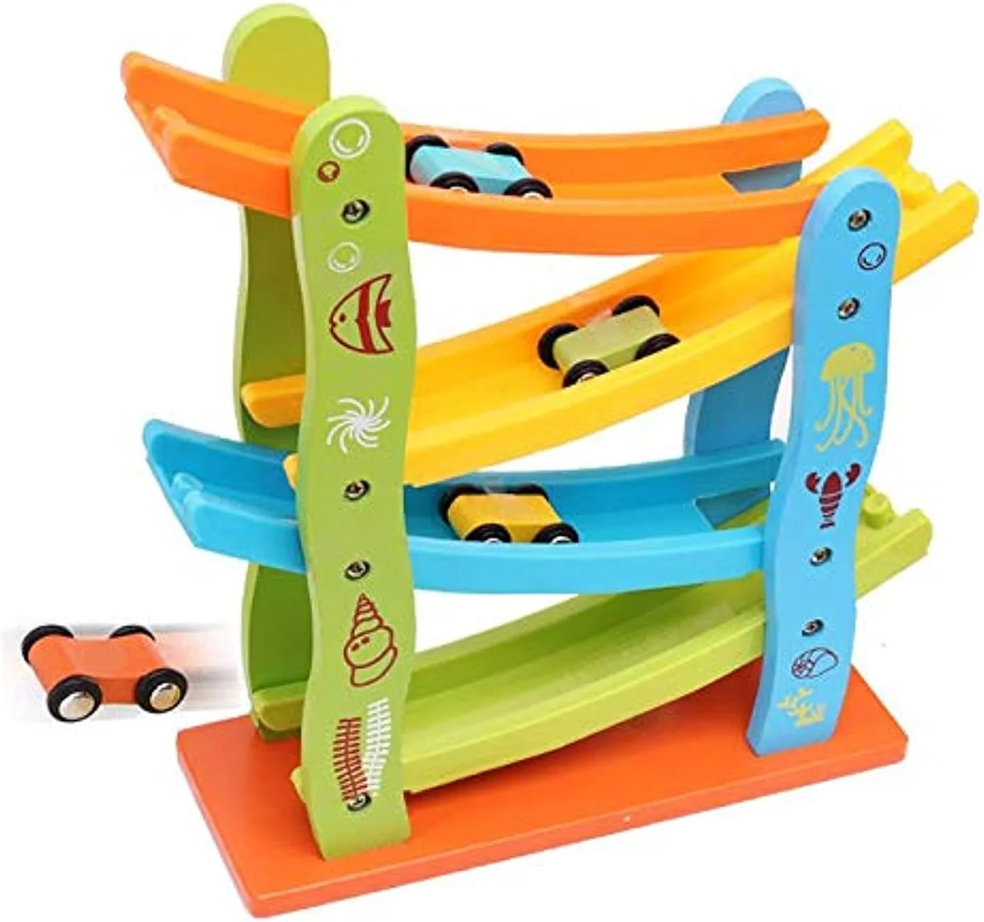 اسباب بازی آموزشی پیست ماشین چوبی کودکانه