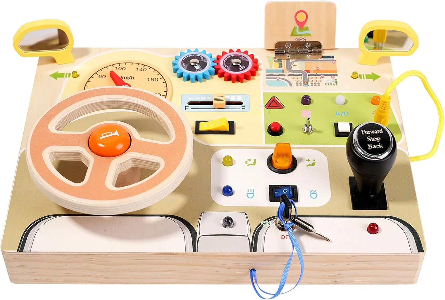 بیز بورد مونته سوری Beauenty برای کودکان نوپا، اسباب بازی چوبی حسی فرمان با چراغ LED، فعالیت های یادگیری پیش دبستانی برای مهارت های حرکتی ظریف، هدایای آموزشی برای کودکان