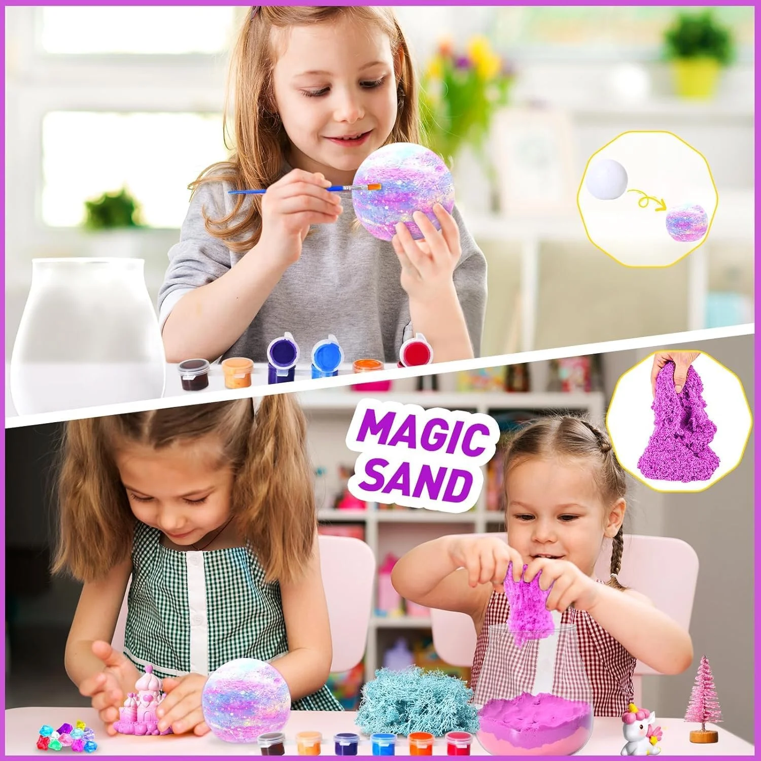 هدیه تک شاخ برای دختران، کیت تراریوم تک شاخ برای کودکان، کیت کاردستی تراریوم روشن با چراغ ماه DIY، اسباب بازی های تک شاخ DIY برای دختران، هدیه تولد هنری و صنایع دستی برای دختران 4-12 ساله هدیه تک شاخ برای دختران، کیت تراریوم تک شاخ برای کودکان، کیت کاردستی تراریوم روشن با چراغ ماه DIY، اسباب بازی های تک شاخ DIY برای دختران، هدیه تولد هنری و صنایع دستی برای دختران 4-12 ساله