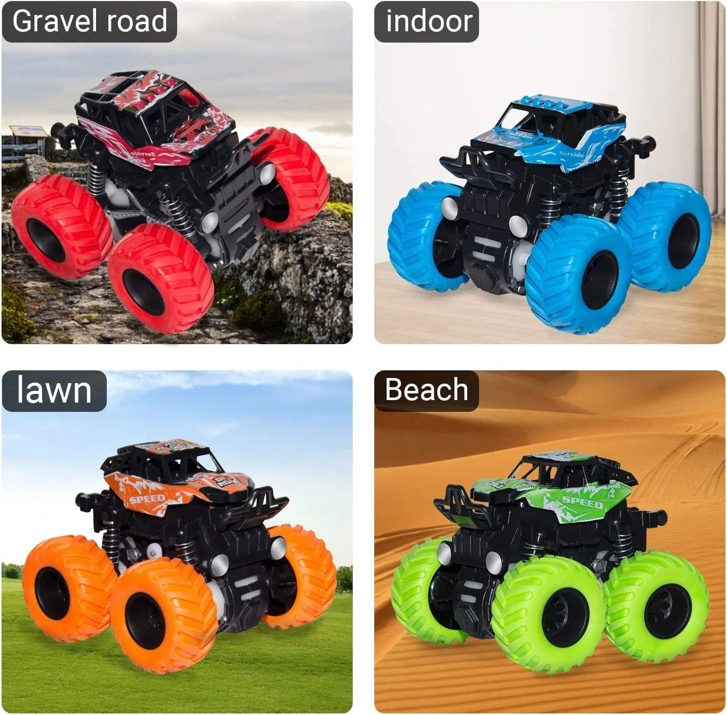 مجموعه 8 عددی ماشین های اسباب بازی غول پیکر - ماشین های اسباب بازی اصطکاکی، مناسب برای کودکان 1، 2، 3، 4، 5 و 6 ساله، مجموعه اسباب بازی ماشین اینرسی، اسباب بازی بدلکاری، لوازم جشن تولد برای پسران و دختران