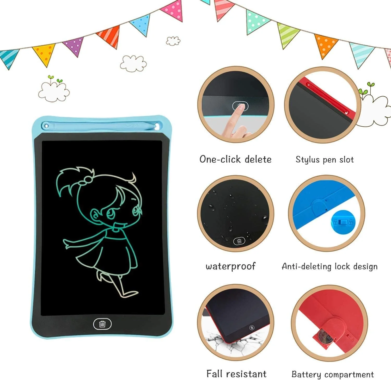 تبلت نوشتاری LCD مدل PUPU، تبلت طراحی رنگارنگ 8.5 اینچی، پد طراحی الکترونیکی قابل پاک کردن و استفاده مجدد، اسباب بازی آموزشی و یادگیری برای پسران و دختران 2 تا 6 ساله تبلت نوشتاری LCD مدل PUPU، تبلت طراحی رنگارنگ 8.5 اینچی، پد طراحی الکترونیکی قابل پاک کردن و استفاده مجدد، اسباب بازی آموزشی و یادگیری برای پسران و دختران 2 تا 6 ساله