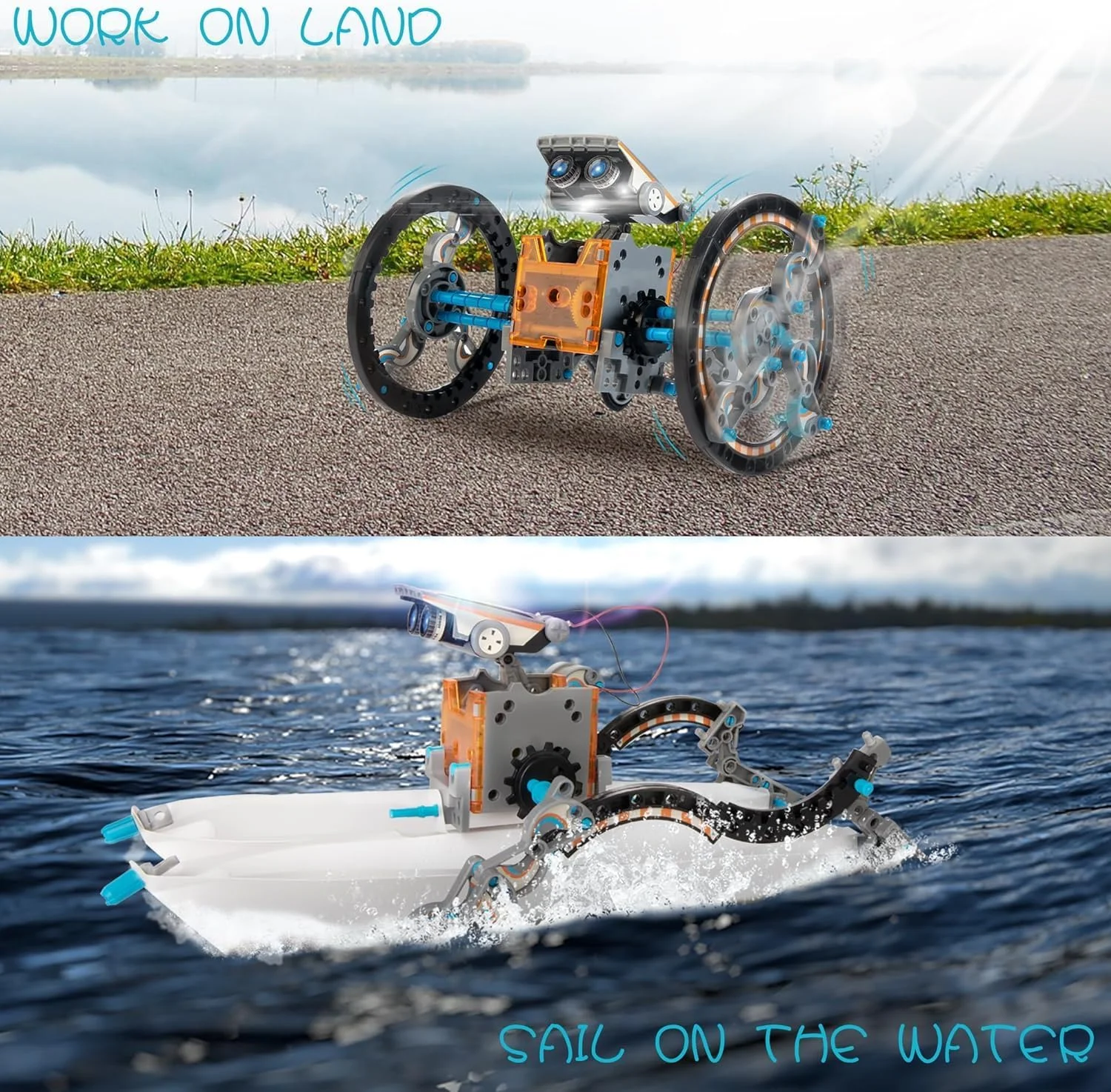 کیت ربات خورشیدی 14 در 1 – اسباب بازی علمی آموزشی DIY STEM، مجموعه ساخت با انرژی خورشیدی برای کودکان، کیت آزمایش مهندسی خلاقانه، برای پسران و دختران 8 تا 12 سال