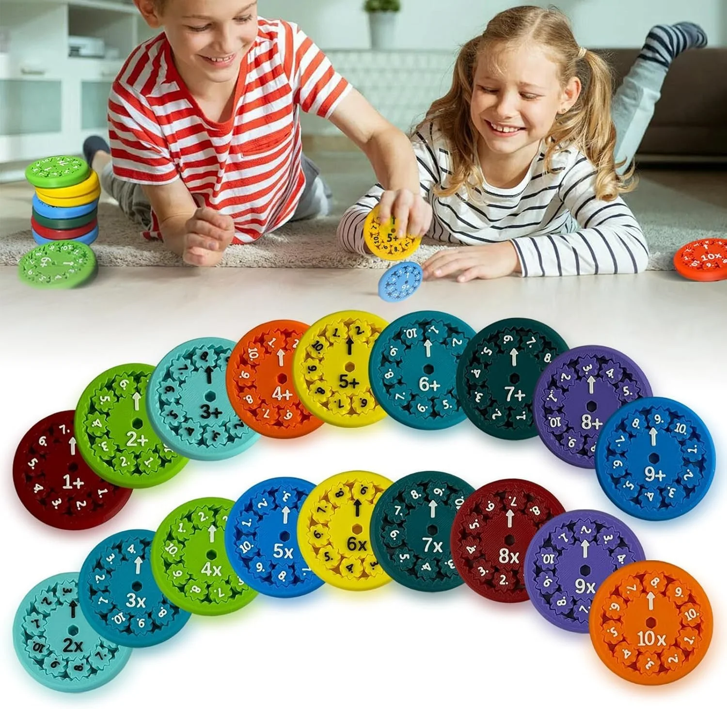 مجموعه دو عددی فیدجت اسپینر ریاضی AWH – ابزارهای آموزشی ضرب و تقسیم برای کودکان، ابزارهای کلاسی کاهش استرس برای تمرکز و مطالعه لذت بخش