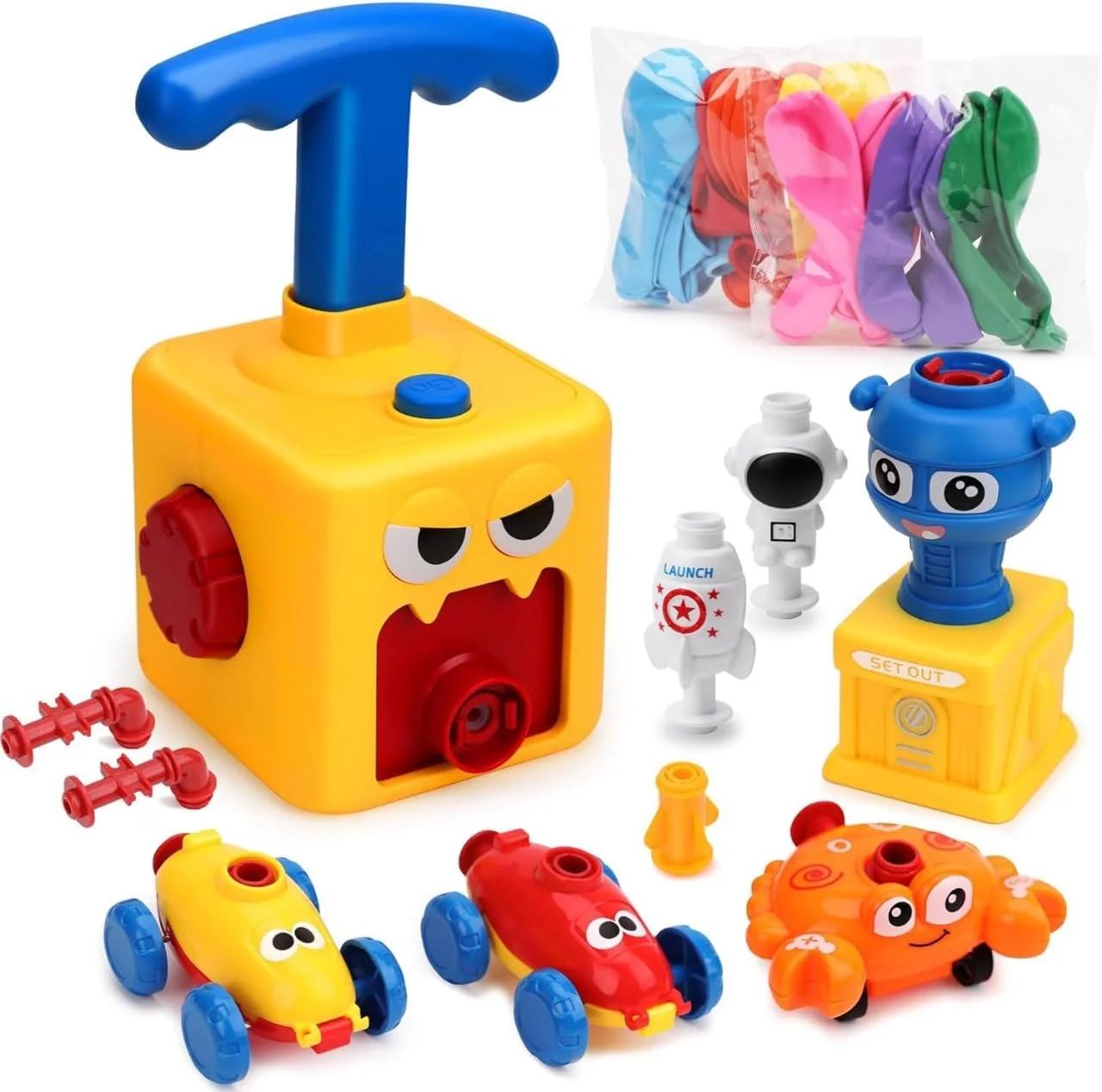 آزمایشگاه مسابقه بالن AWH - کیت STEM ماشین بادی DIY برای کودکان، اسباب بازی علمی عملی برای آزمایش های فیزیک و پیشرانه، فعالیت آموزشی سرگرم کننده برای پسران و دختران