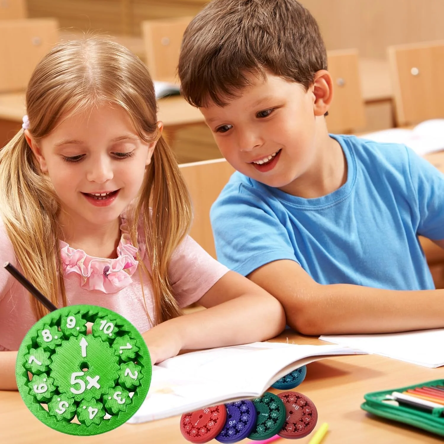 مجموعه اسباب بازی آموزشی چرخشی ریاضی AWH شامل 18 عدد – چرخنده های دو طرفه ضرب و تقسیم برای کودکان و بزرگسالان – ابزار کمک آموزشی سرگرم کننده در کلاس و ابزار کاهش استرس