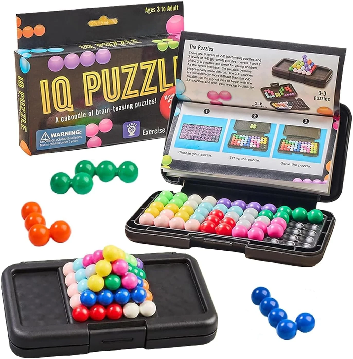 بازی پازل سه بعدی – صفحه منطقی آموزشی با چالش های متعدد برای کودکان 3 سال به بالا، اسباب بازی تقویت کننده مغز برای توسعه مهارت های شناختی و سرگرمی خانوادگی
