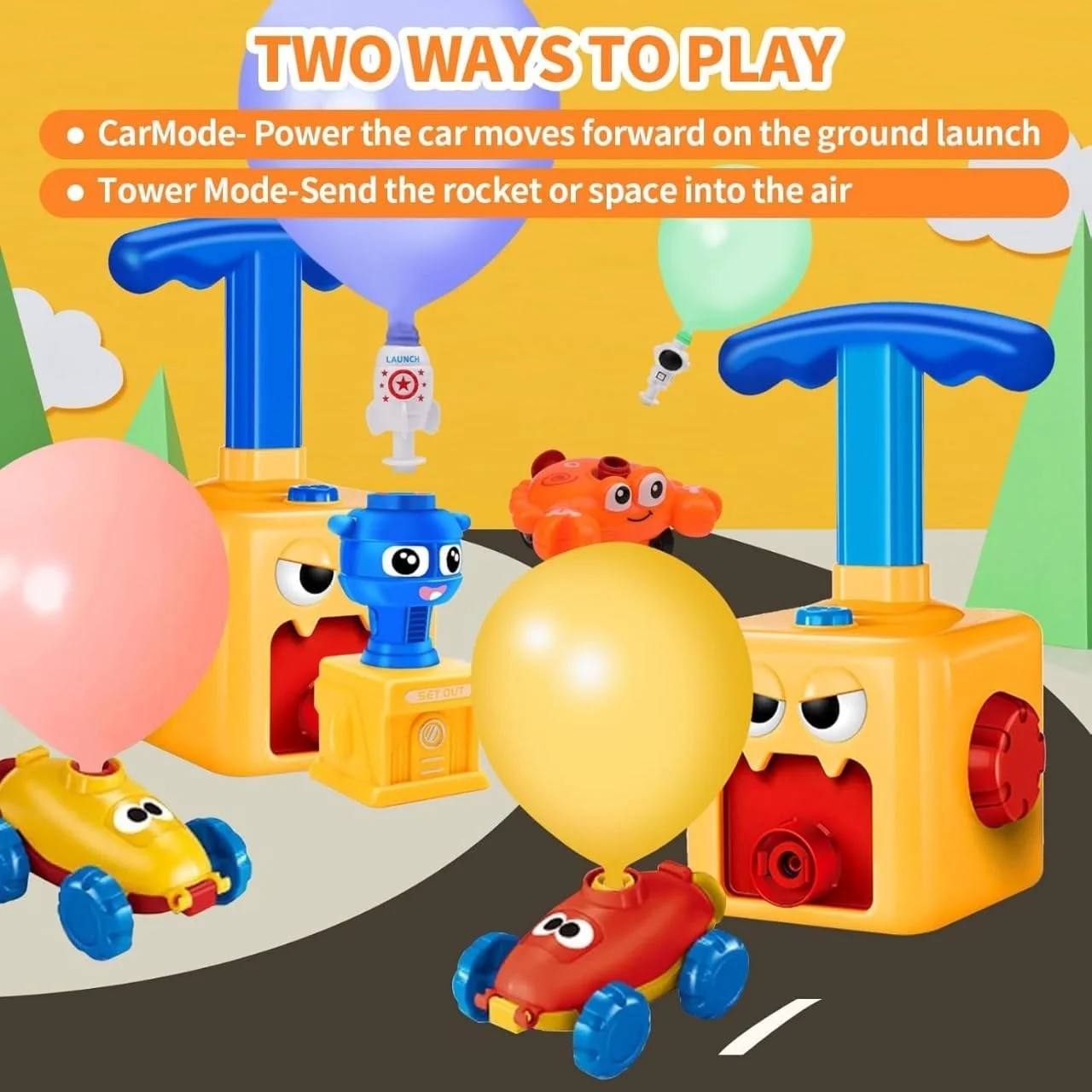 آزمایشگاه مسابقه بالن AWH - کیت STEM ماشین بادی DIY برای کودکان، اسباب بازی علمی عملی برای آزمایش های فیزیک و پیشرانه، فعالیت آموزشی سرگرم کننده برای پسران و دختران