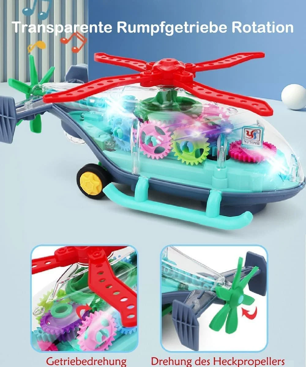 اسباب بازی هلیکوپتر تعاملی AWH برای نوزادان - موسیقی، نور و حرکت برای یادگیری اولیه، هواپیمای آموزشی برای کودکان 6 ماهه تا 6 ساله