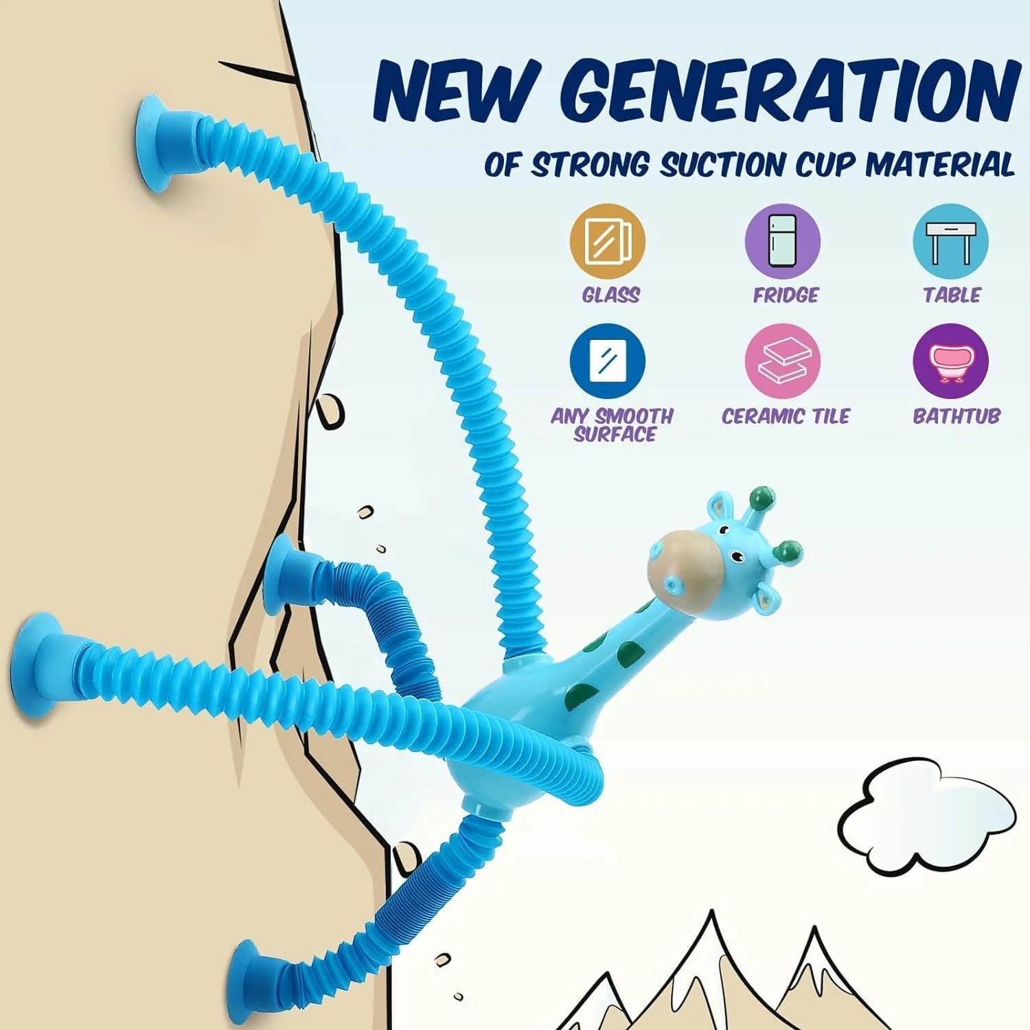 بسته 10 عددی اسباب بازی زرافه تلسکوپی با مکنده، مناسب برای مهمانی تولد کودکان، کلاس درس، هدیه مهمانی، پرکننده کیسه های هدیه، هدیه تولد و جایزه، اسباب بازی های محرک یادگیری خلاقانه (زرافه)