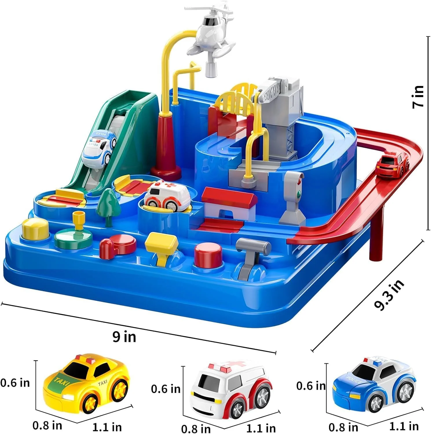 اسباب بازی ماجراجویی پیست مسابقه کودکان – مجموعه بازی تعاملی نجات شهر با سیستم ماشین ریلی پازلی و مسیرهای دارای آهنربا – اسباب بازی های ماجراجویی اتومبیل سرگرم کننده و آموزشی برای پسران و دختران