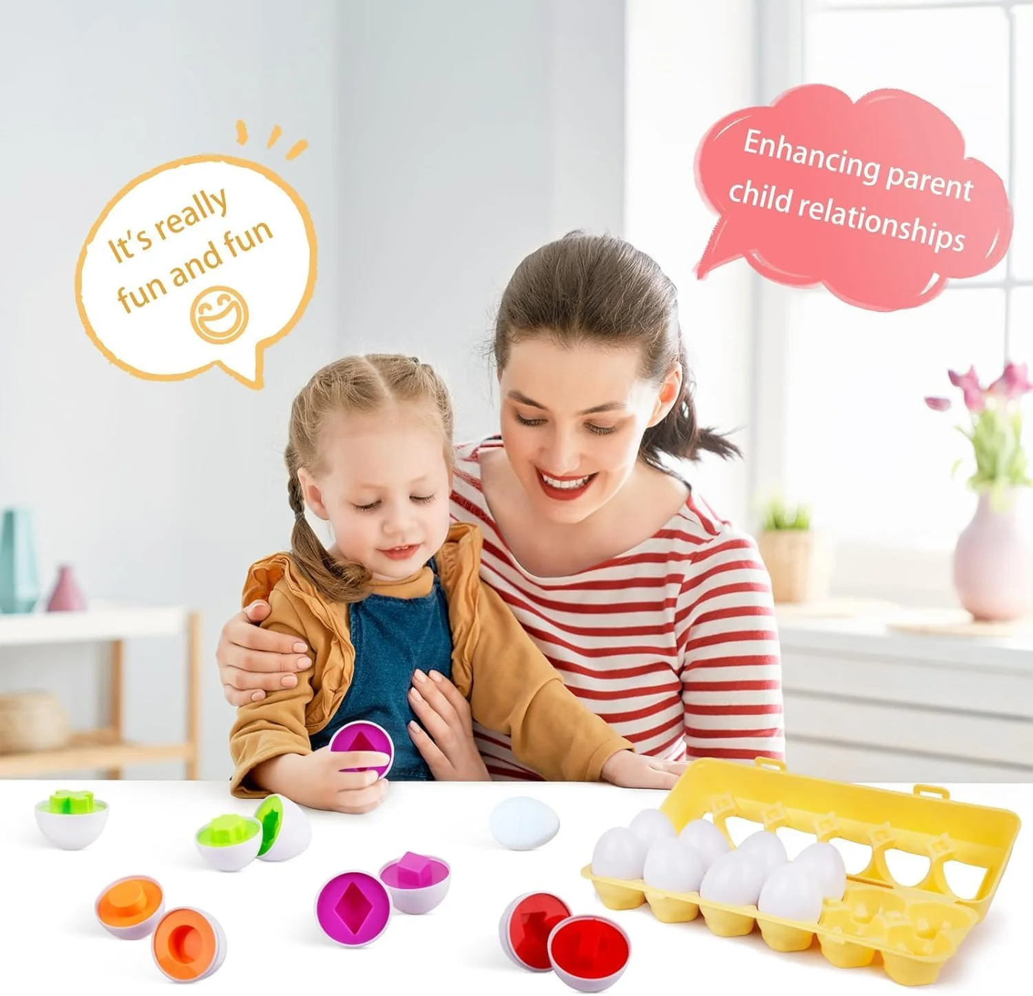 اسباب بازی تخم مرغ های تطبیقی – پازل تشخیص رنگ و شکل به سبک مونته سوری، بازی آموزشی حسی برای کودکان نوپا، اسباب بازی بینگو مسافرتی، تقویت مهارت های حرکتی ظریف برای کودکان