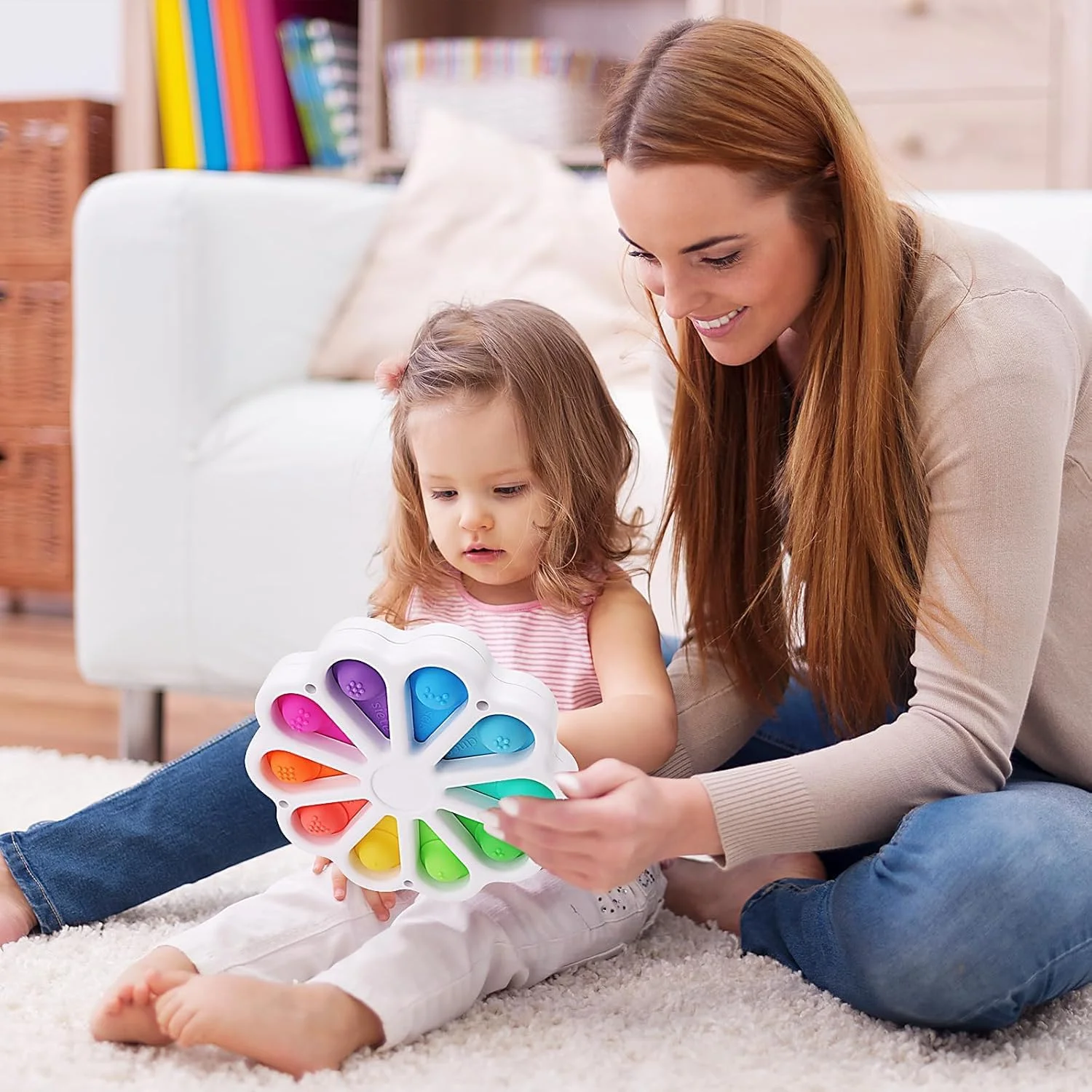 اسباب بازی حباب فشاری طرح گل – اسباب بازی حسی ساده و رنگارنگ برای کودکان – اسباب بازی آموزشی برای کاهش استرس، بیش فعالی، اوتیسم و ​​یادگیری تشخیص رنگ