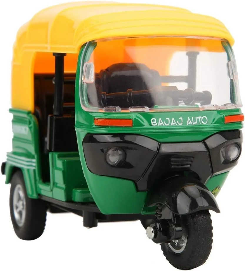 مدل ریکشا اتوماتیک AWH Metro Toys، مقیاس 1:14 - مدل فلزی دایکاست توک توک - مینیاتوری سه چرخه بسیار دقیق با طراحی واقعی - اسباب بازی کلکسیونی ریکشا اتوماتیک - رنگ های متنوع