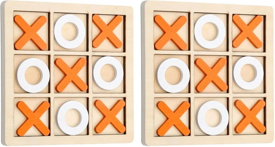 مجموعه 8 عددی بازی فکری دوز چوبی – پازل استراتژیک XO کلاسیک برای خانواده و دوستان – بازی تخته ای قابل حمل و مناسب سفر – بازی جذاب تقویت کننده ذهن برای دورهمی ها