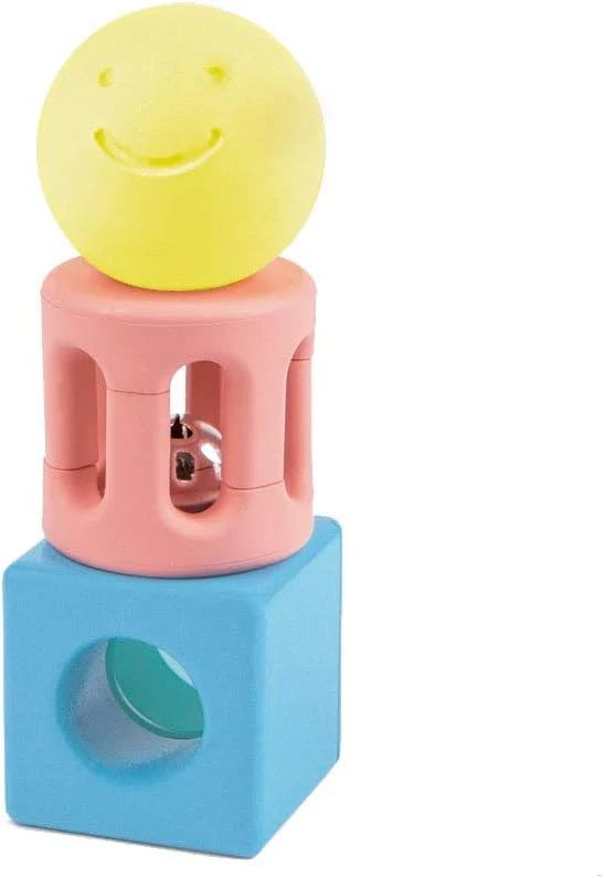 جغجغه هندسی Hape | اسباب بازی های جغجغه رنگارنگ برای نوزادان و کودکان نوپا، مجموعه اسباب بازی آموزشی اولیه 3 تکه