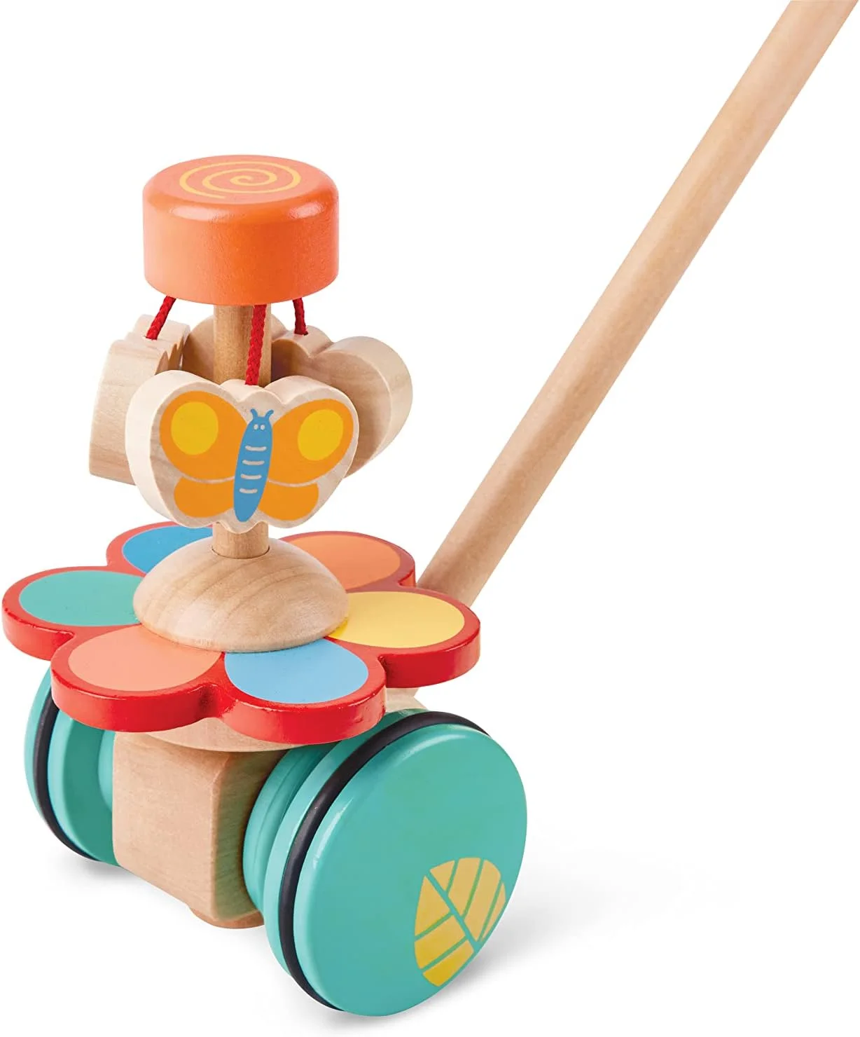 اسباب بازی هل دادنی و کشیدنی پروانه های رقصان هاپه، مناسب برای کودکان 12 ماهه و بالاتر، اسباب بازی های چوبی برای راه رفتن کودکان نوپا، اسباب بازی چوبی تعاملی حیوانات