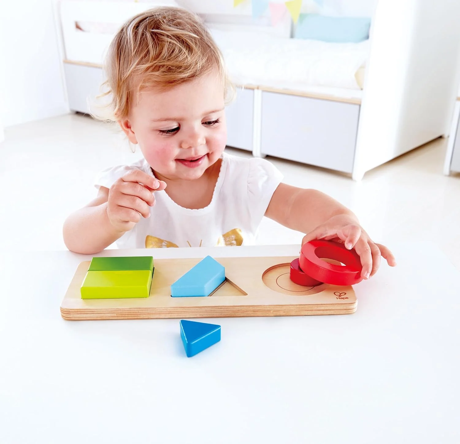 پازل هندسی Hape، اشکال هندسی چوبی، پازل آموزشی و یادگیری، اسباب بازی چوبی، 7 تکه چوب، پازل برای کودکان نوپا، هدیه برای کودکان نوپا