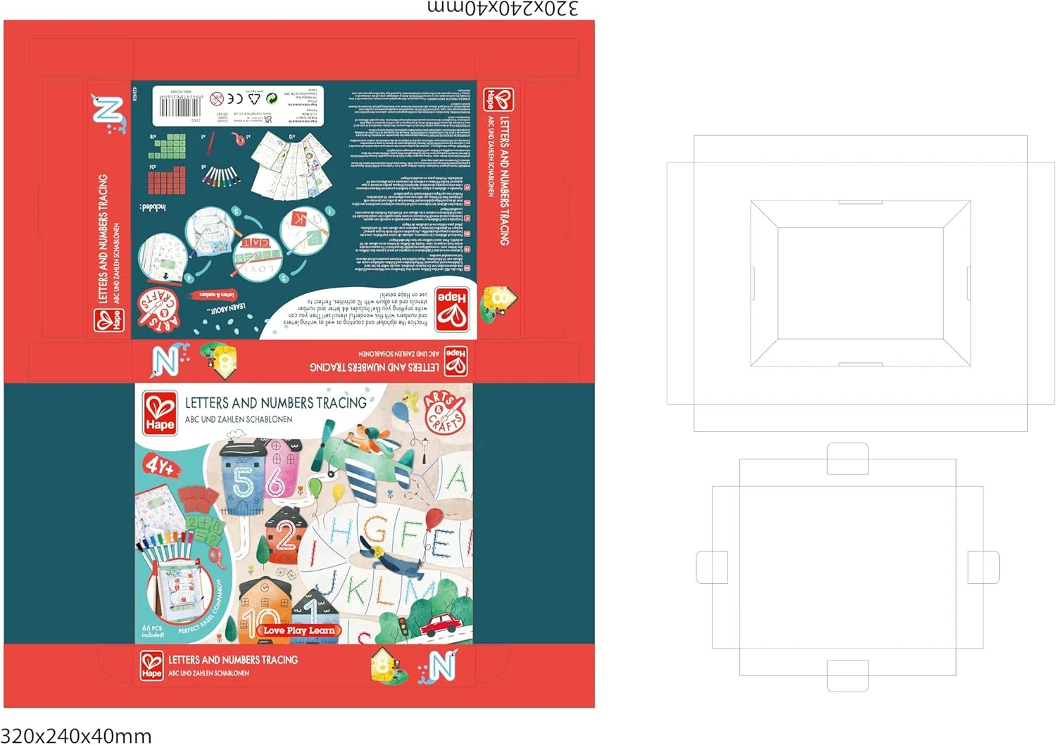 آموزش حروف و اعداد Hape - کتاب تمرین دست خط الفبا برای کودکان - شابلون حروف آموزشی برای کودکان بالای 4 سال