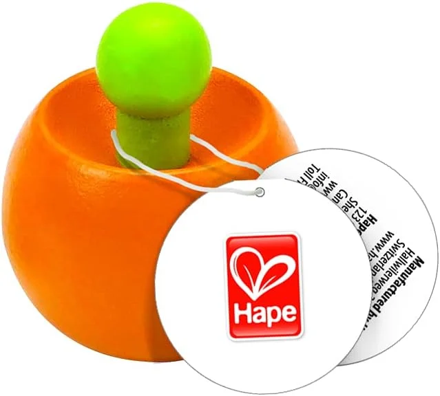 فرفره چوبی هاپه | اسباب بازی چرخشی چوبی کلاسیک برای کودکان نوپا | رنگ های متنوع | هماهنگی چشم و دست و بازی تخیلی