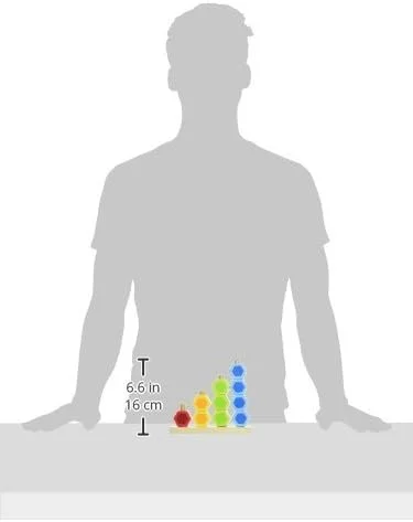 اسباب بازی چیدن و شمارش هاپه | پازل ساختنی بلوک های چوبی، مجموعه آموزشی برای کودکان نوپا، بلوک های شش ضلعی چوبی محکم در رنگ های رنگین کمانی روشن