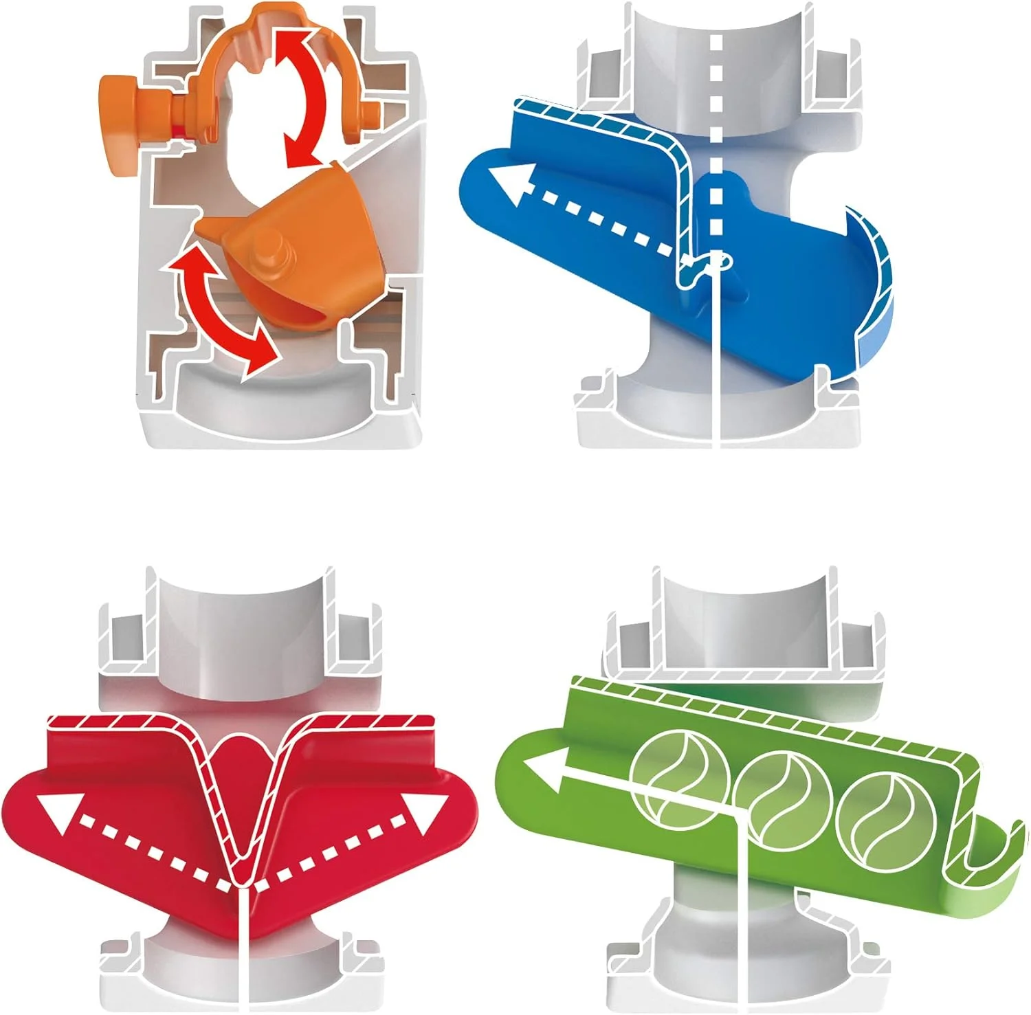 هاپه E6025 بسته چندتایی کنترل رنگی | اسباب بازی های آموزشی ساخت مسیر توپ برای کودکان 4 سال به بالا، چند بلوک