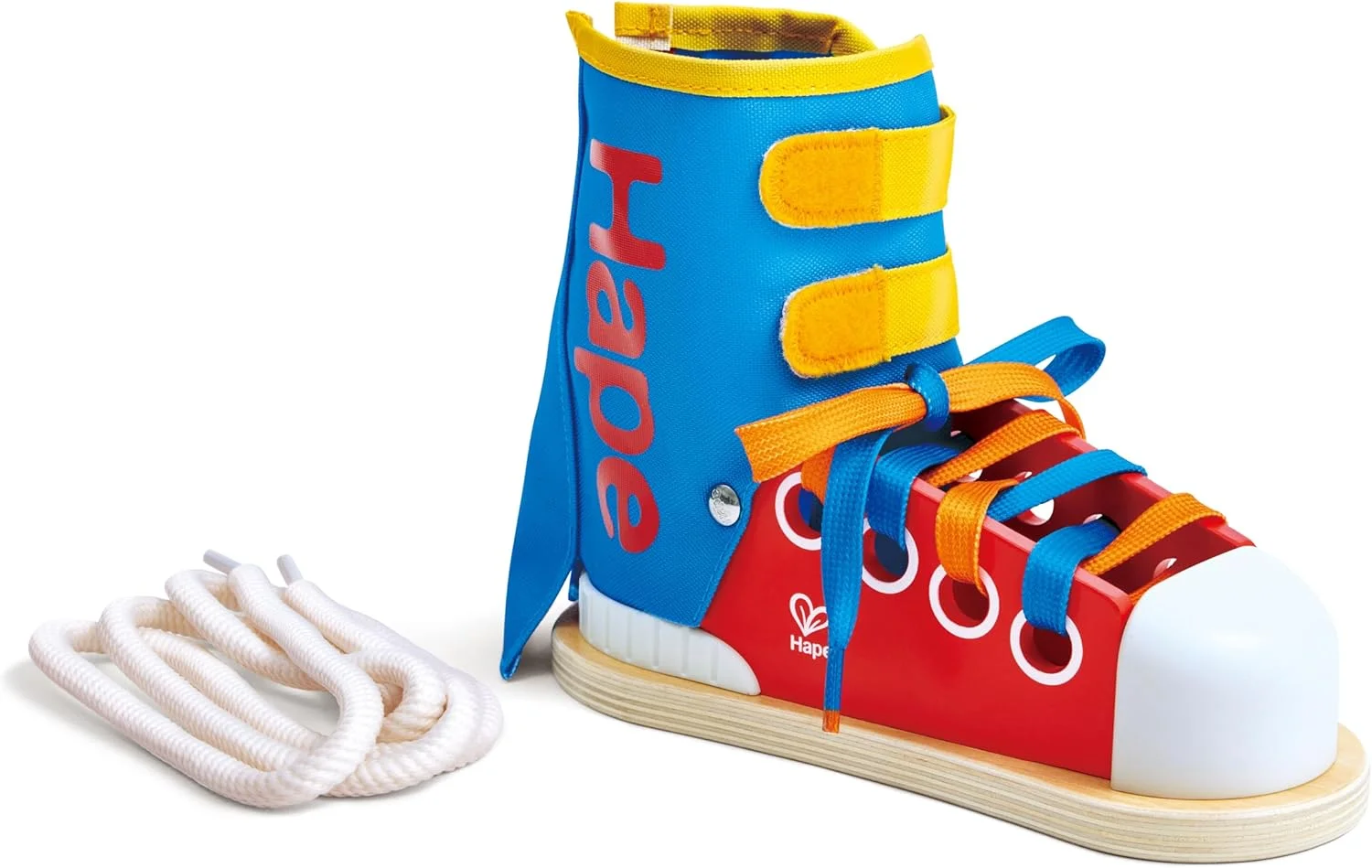 کفش بنددار آموزشی Hape - اسباب بازی آموزشی گره زدن بند کفش - تمرین بستن بند کفش برای کودکان، اسباب بازی های رشدی برای کودکان پیش دبستانی و نوپا، اسباب بازی های یادگیری