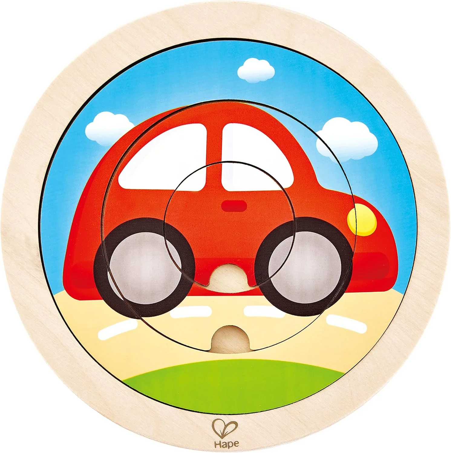 پازل حمل و نقل چرخشی 2 در 1 Hape HAP-E1605، چند رنگ