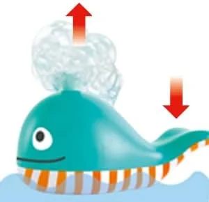 اسباب بازی نهنگ حباب ساز | اسباب بازی حمام بامزه برای کودکان | پر کردن فواره با مایع حباب یا صابون برای حباب های واقعی | شناور روی آب | تمیز کردن آسان | مناسب برای 3 سال به بالا