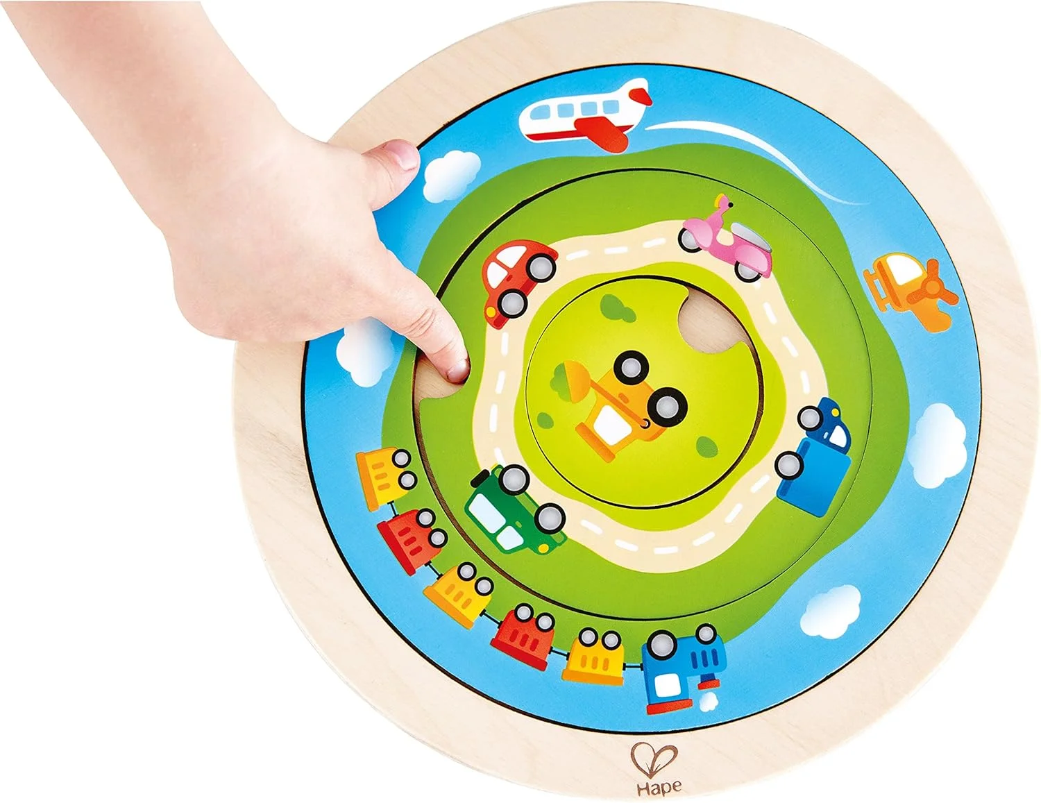 پازل حمل و نقل چرخشی 2 در 1 Hape HAP-E1605، چند رنگ